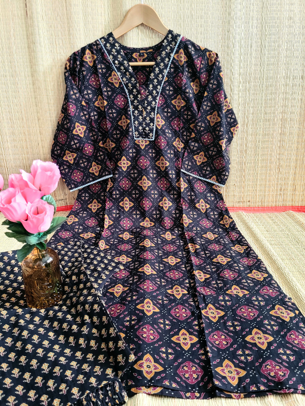 Printed Cotton Kurti With Pant