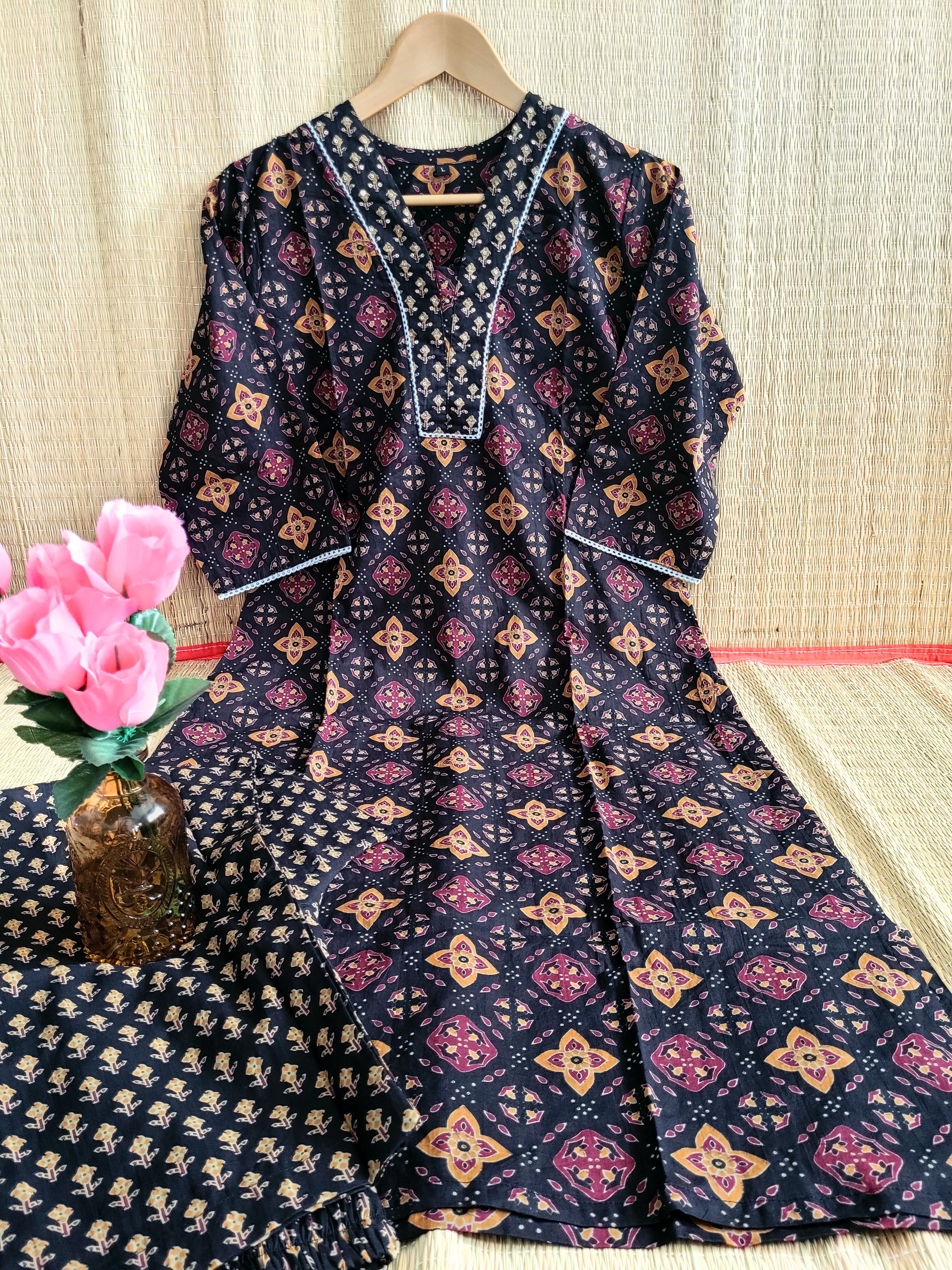 Printed Cotton Kurti With Pant