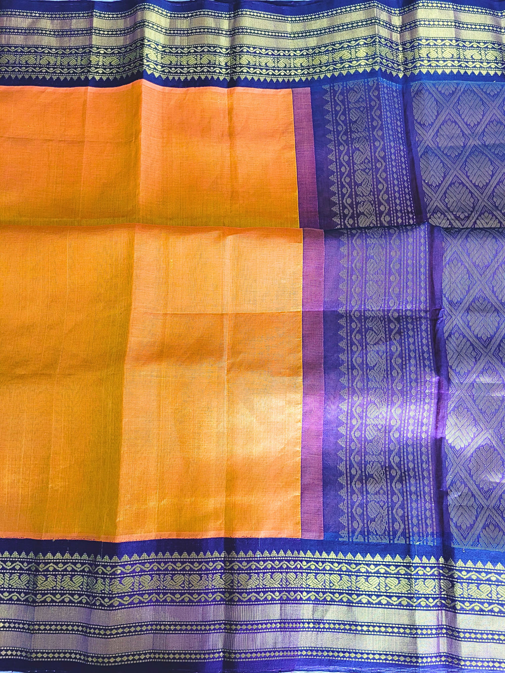 Honey Color Kanjivaram Sico Saree With Stitched Blouse