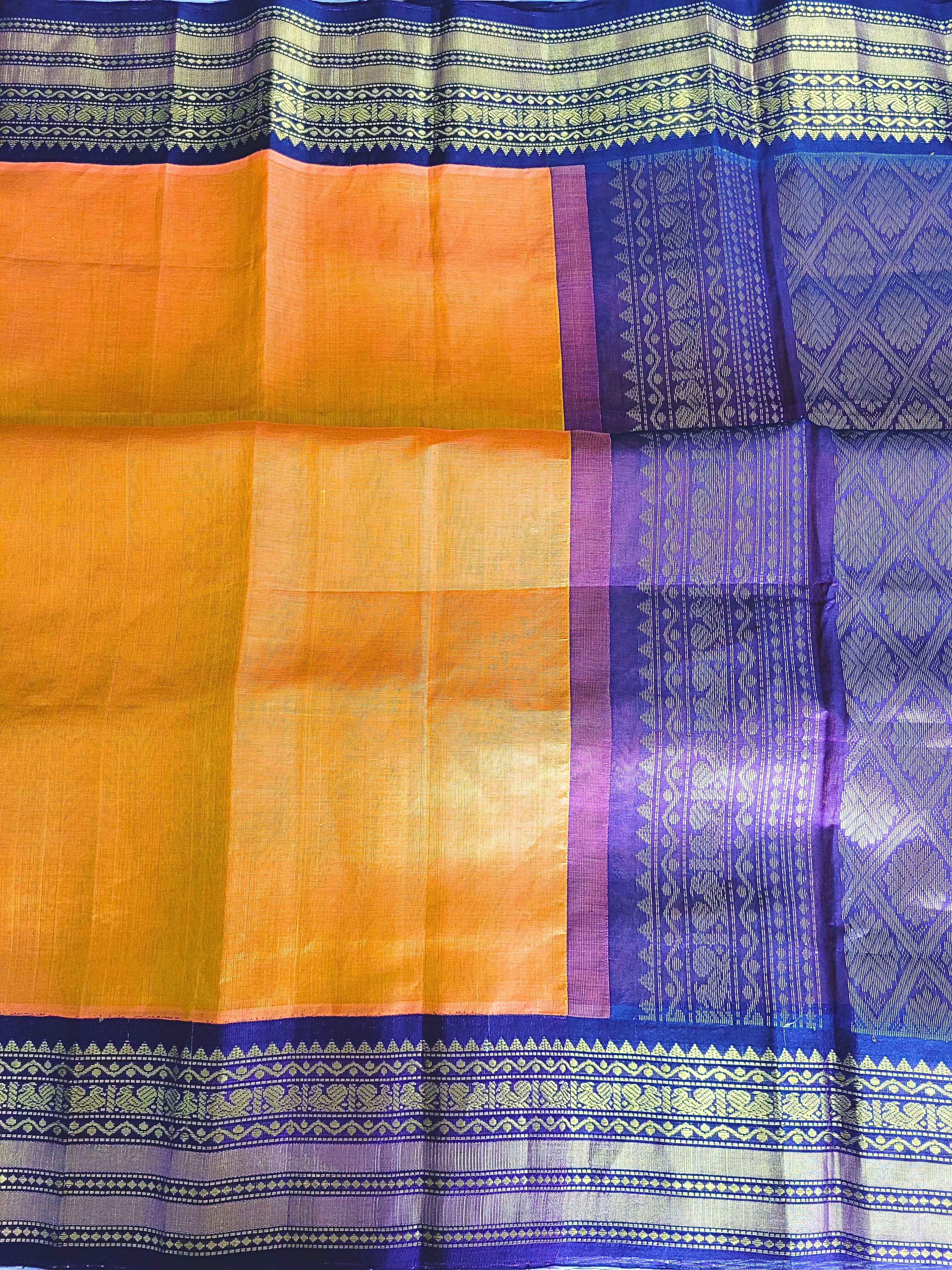 Honey Color Kanjivaram Sico Saree With Stitched Blouse