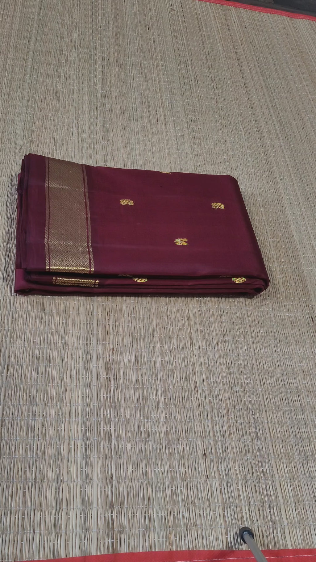 Maroon Kanchipuram Handloom Silk Saree