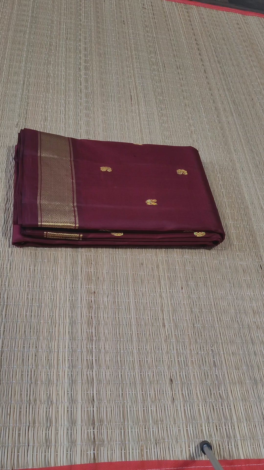 Maroon Kanchipuram Handloom Silk Saree
