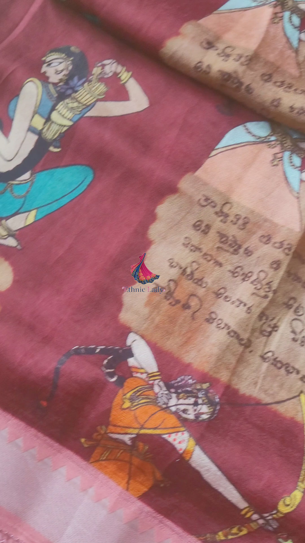 Mangalagiri Saree With Printed Blouse