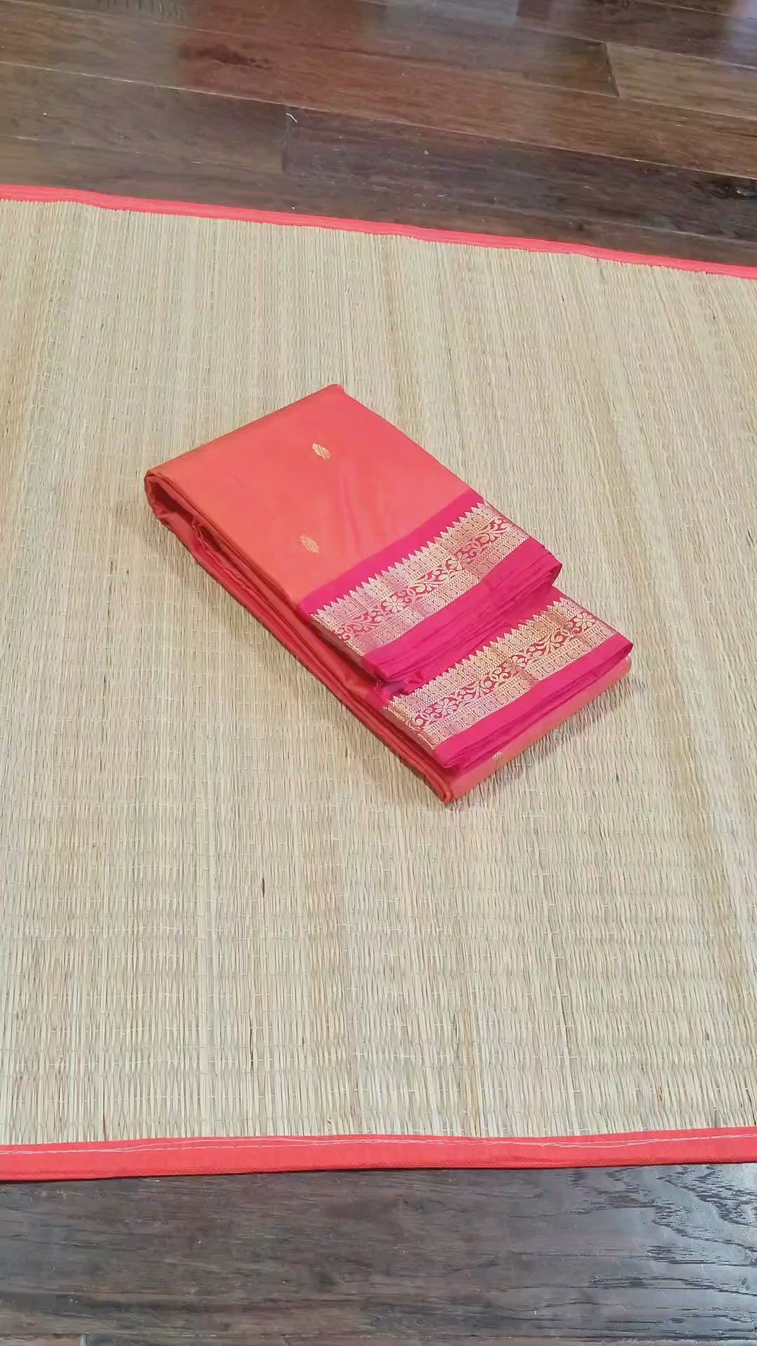 Orange Kanchipuram Handloom Silk Saree