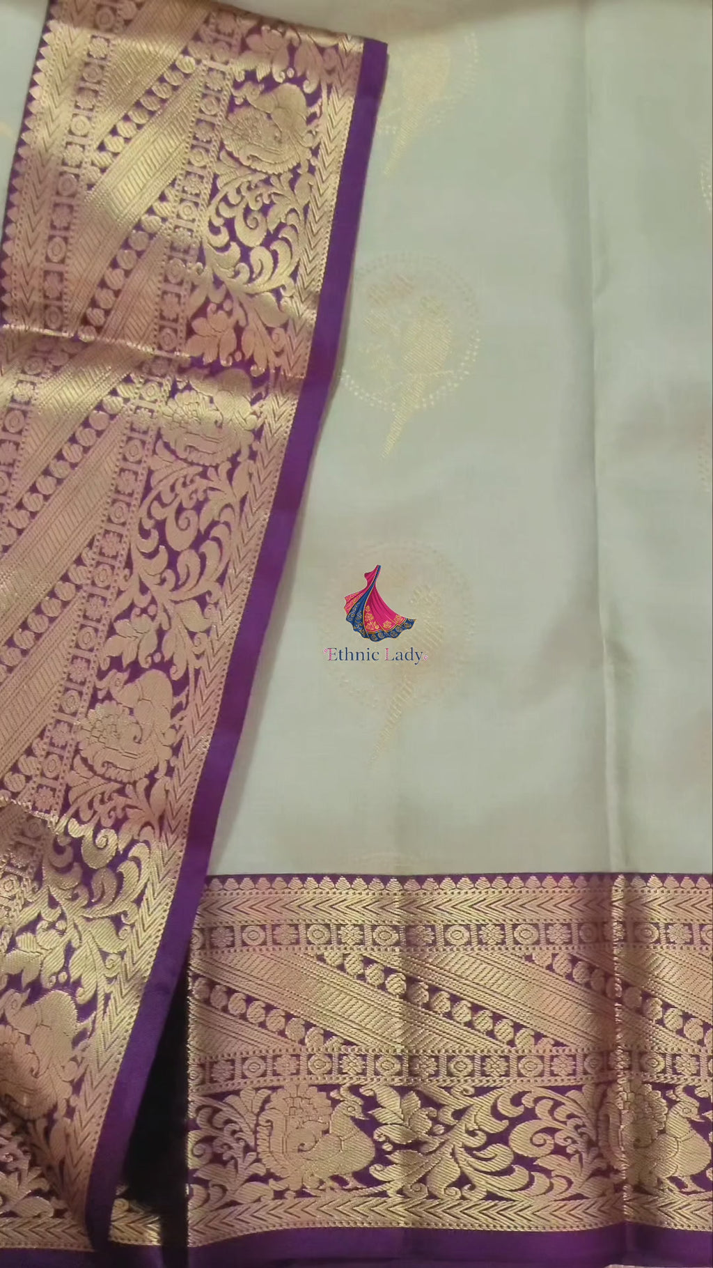 cardamom Green Korvai Kanchipuram Handloom Silk Saree