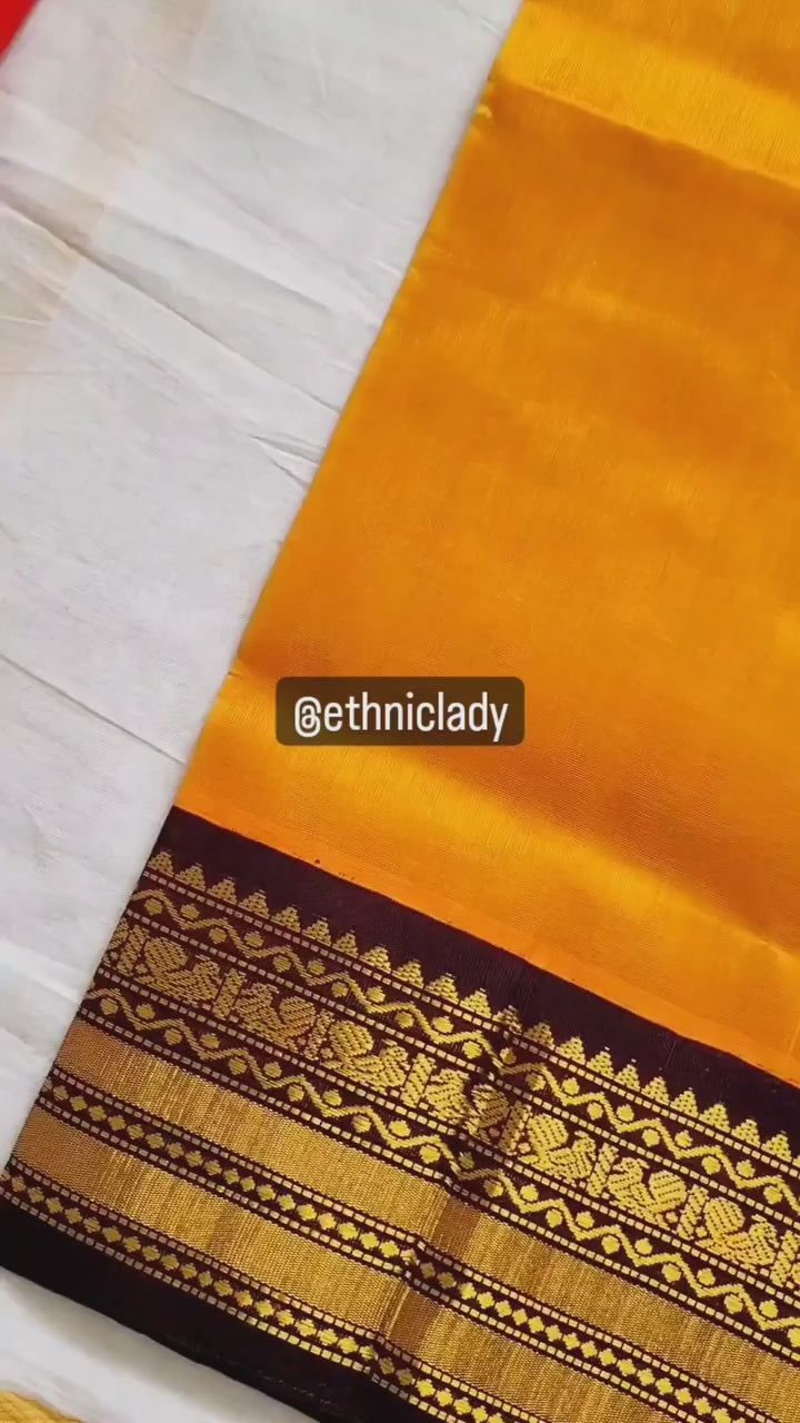 Honey Color Kanjivaram Sico Saree With Stitched Blouse