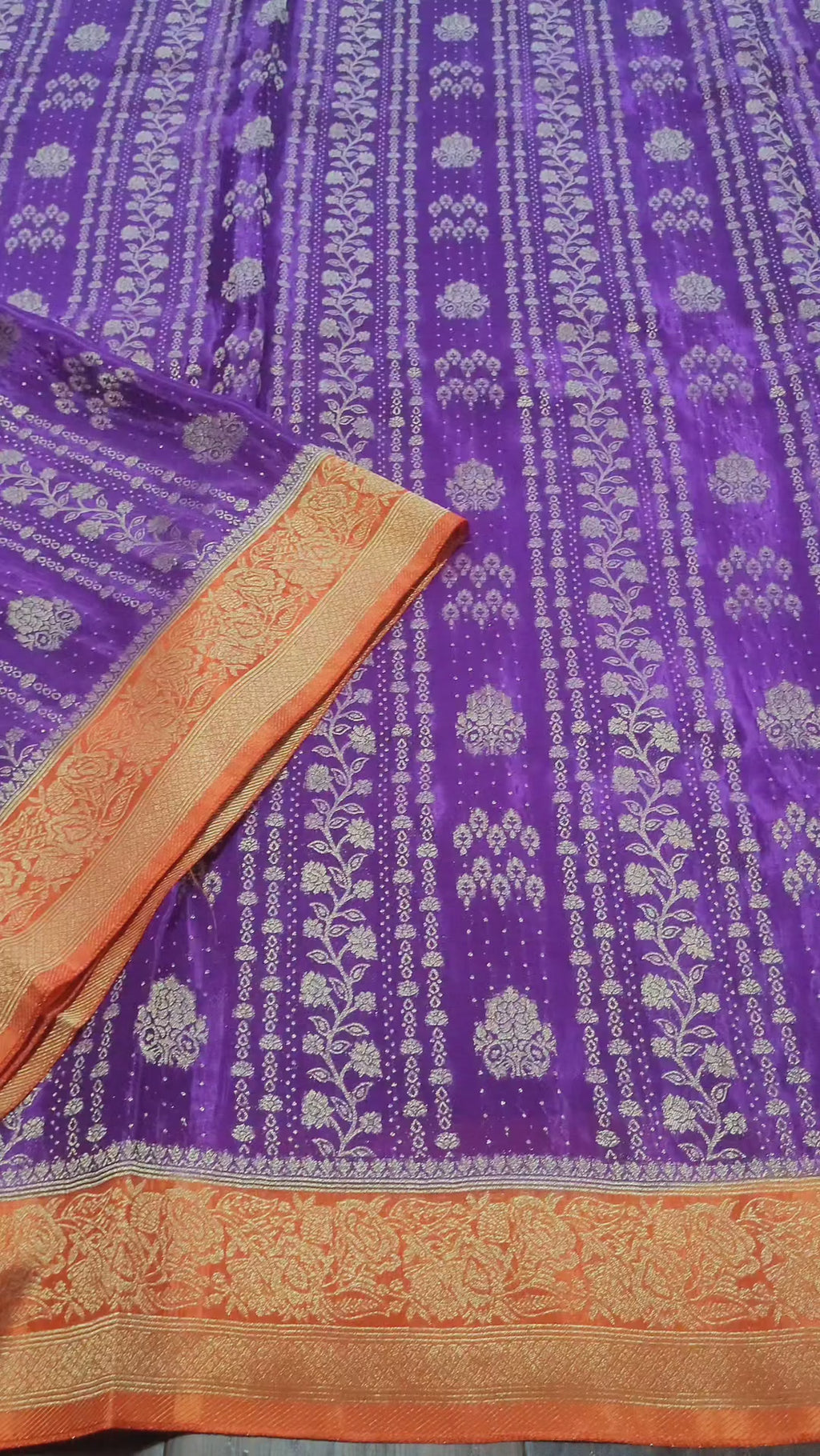 Purple  Banaras HO Silk Saree With Pre-stitched Blouse