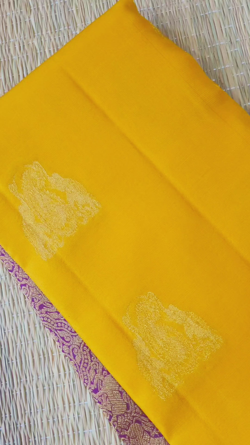 Yellow Korvai Kanchipuram Handloom Silk Saree