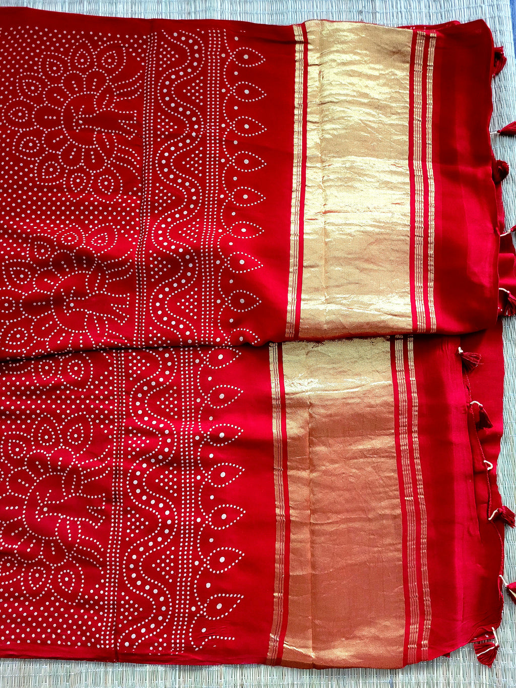 Modal Silk Bandhani Saree