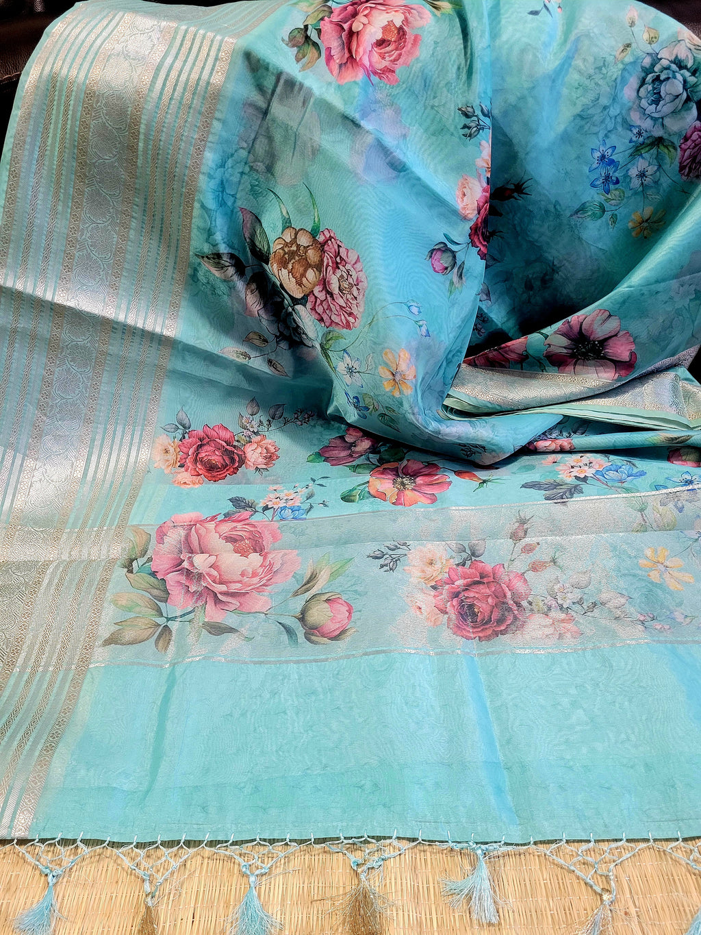 Printed Organza Banaras Saree