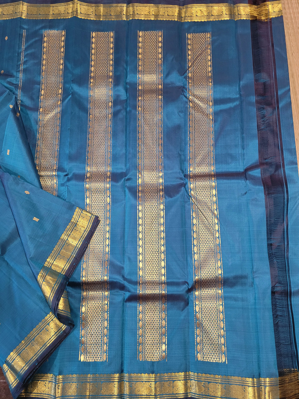 Blue Kanchipuram Handloom Silk Saree