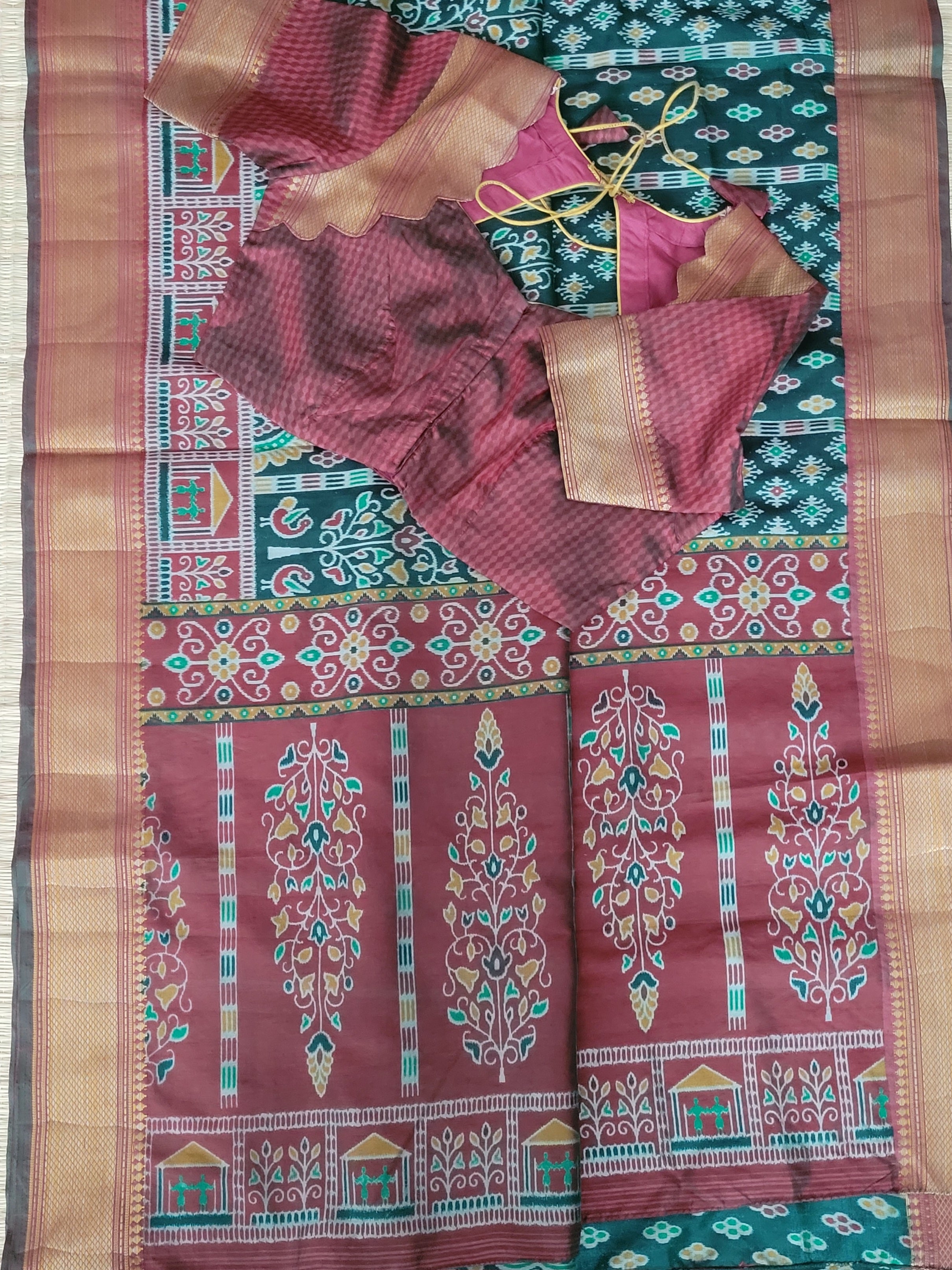 Semi Silk Saree With Pre-stitched Blouse