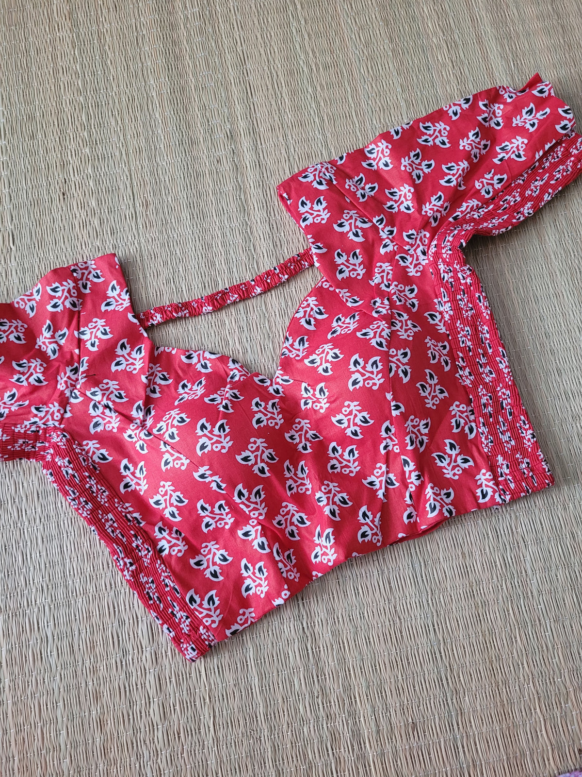 Stretchable Cotton Block Printed Blouse