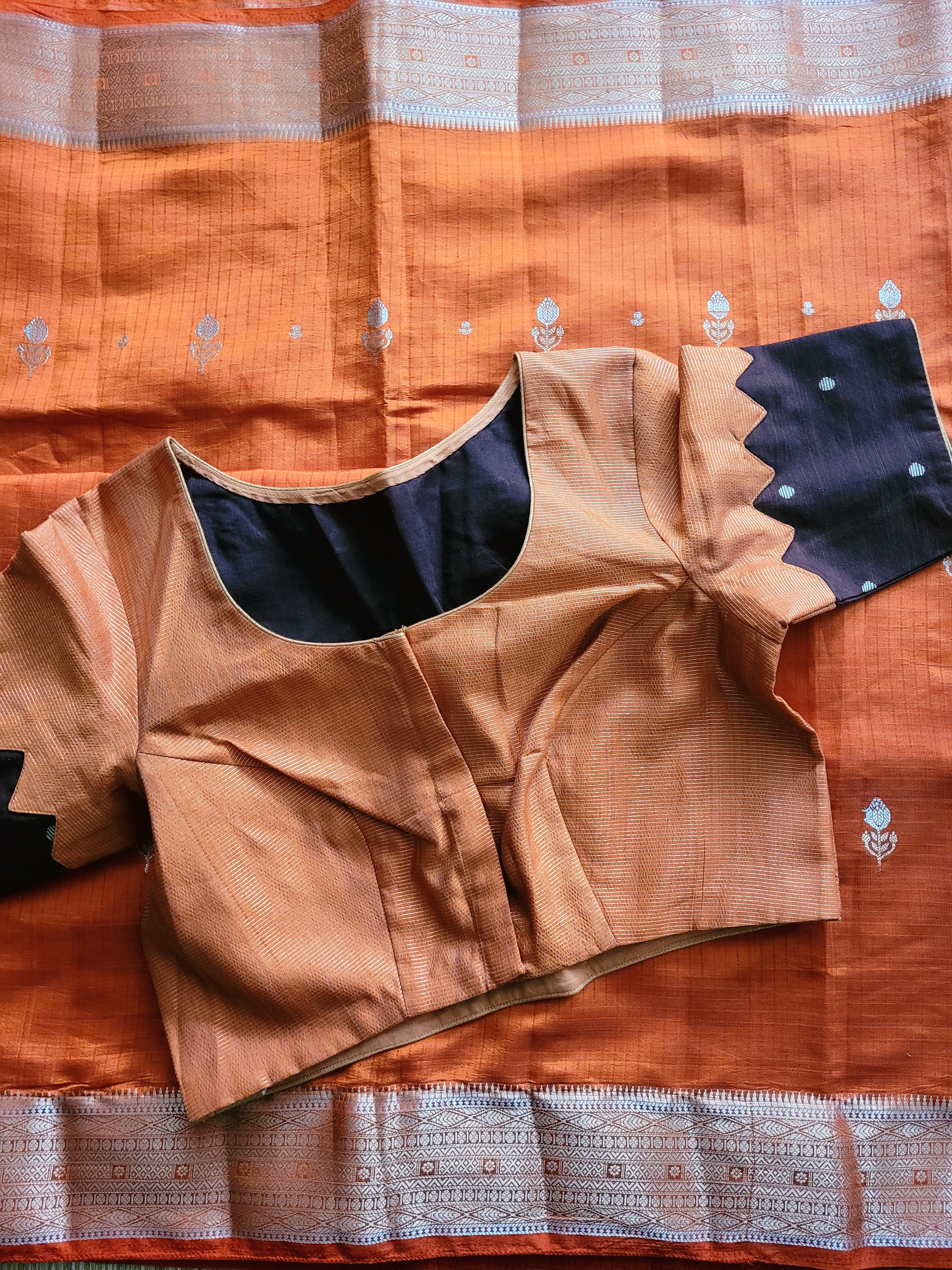 Semi Silk Saree With Pre-stitched Blouse
