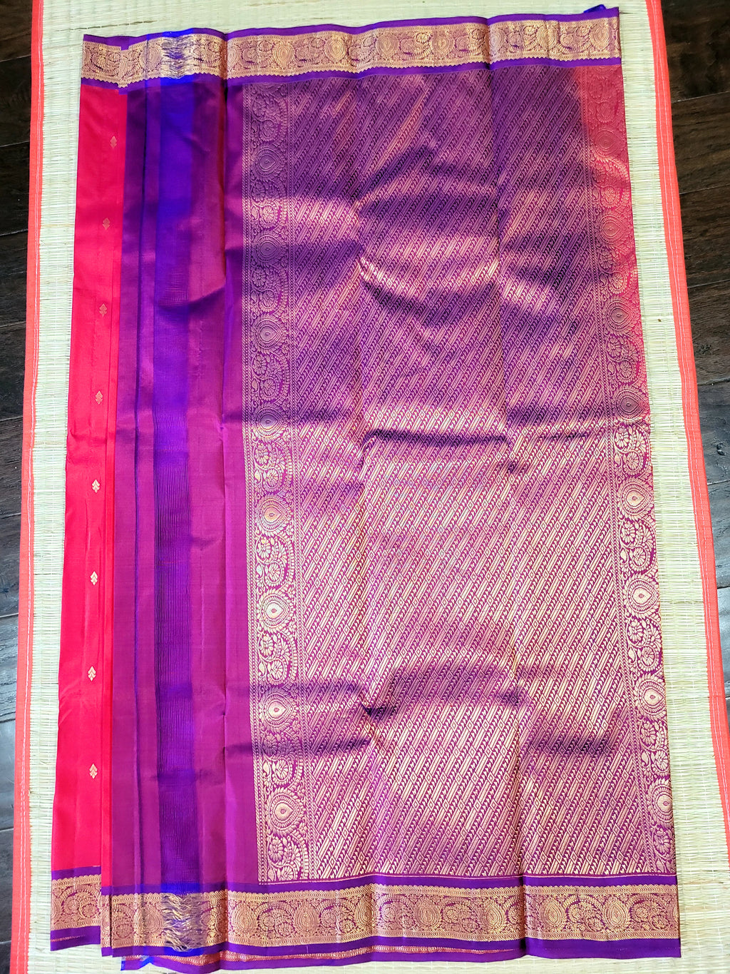 Rani Pink Kanchipuram Handloom Silk Saree