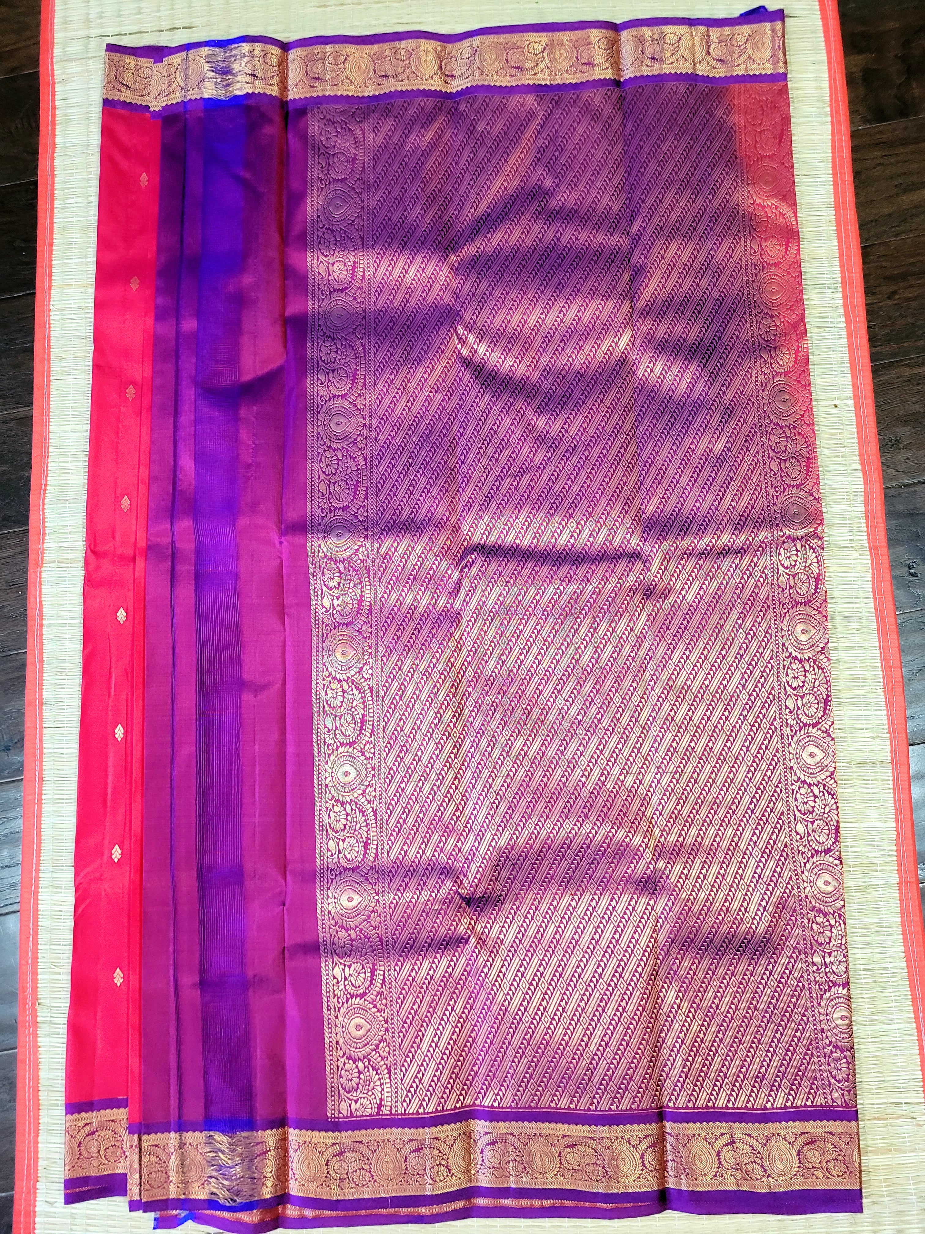 Rani Pink Kanchipuram Handloom Silk Saree