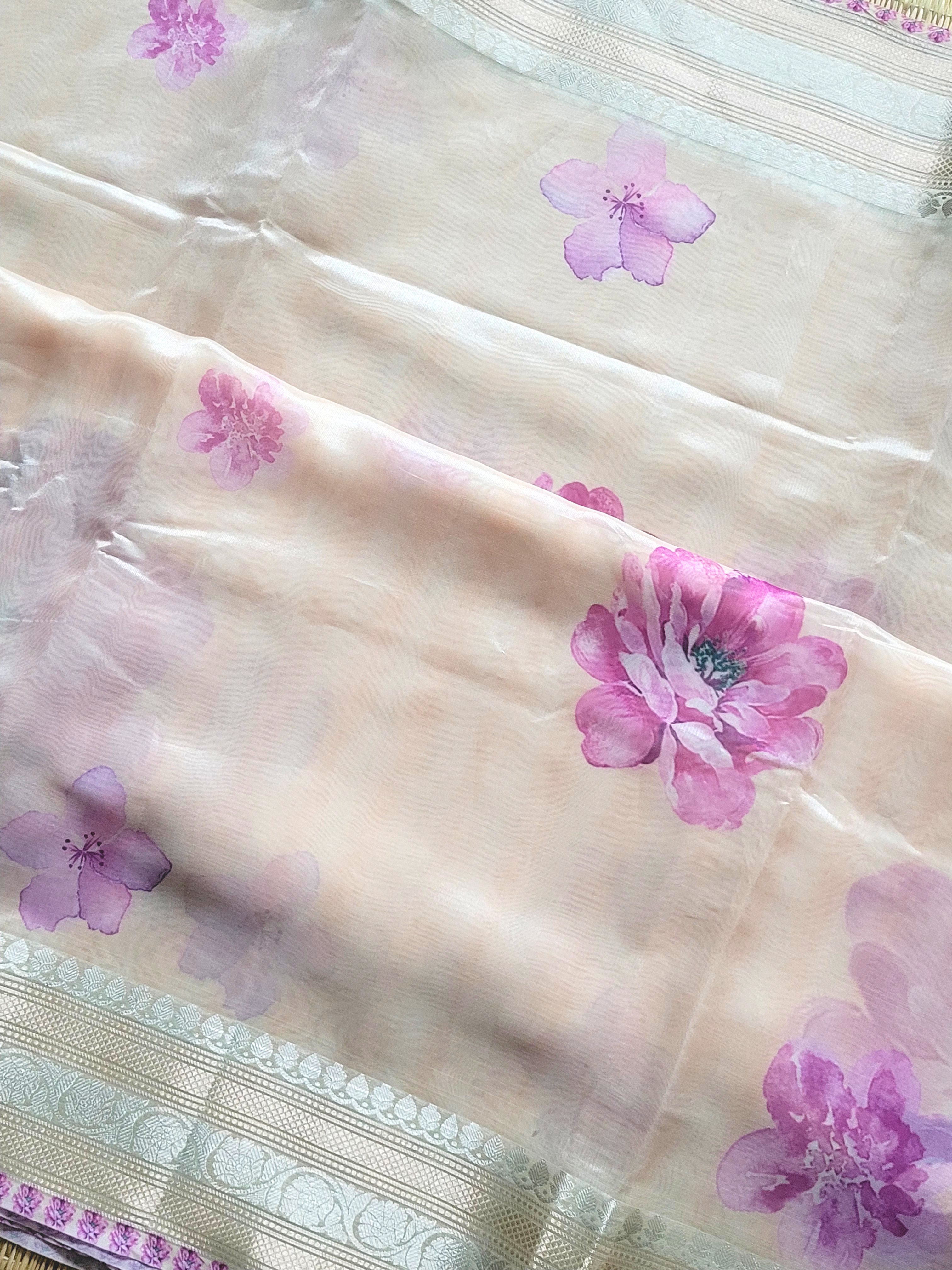 Organza Banaras Saree With Blouse