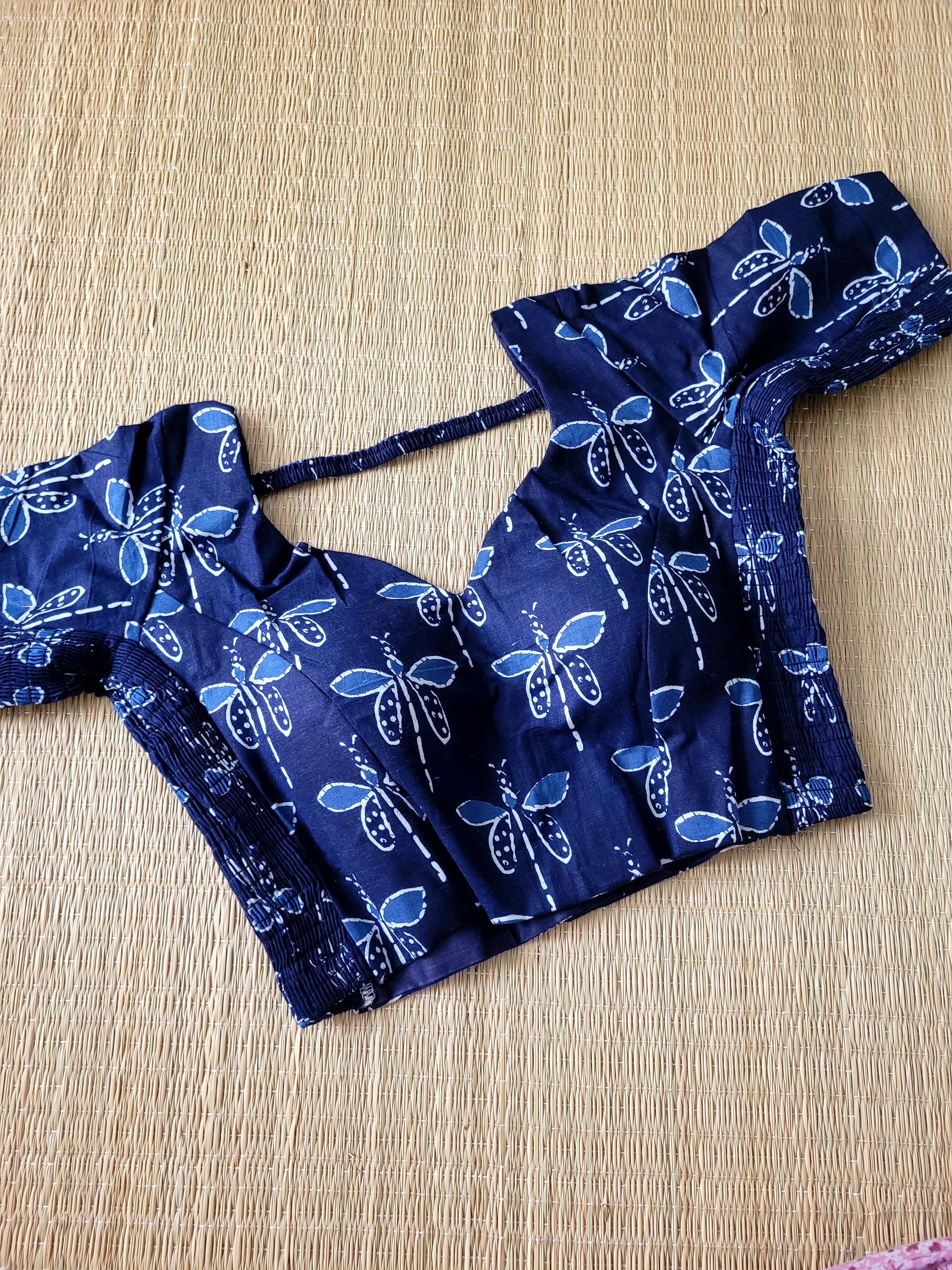 Stretchable Cotton Block Printed Blouse