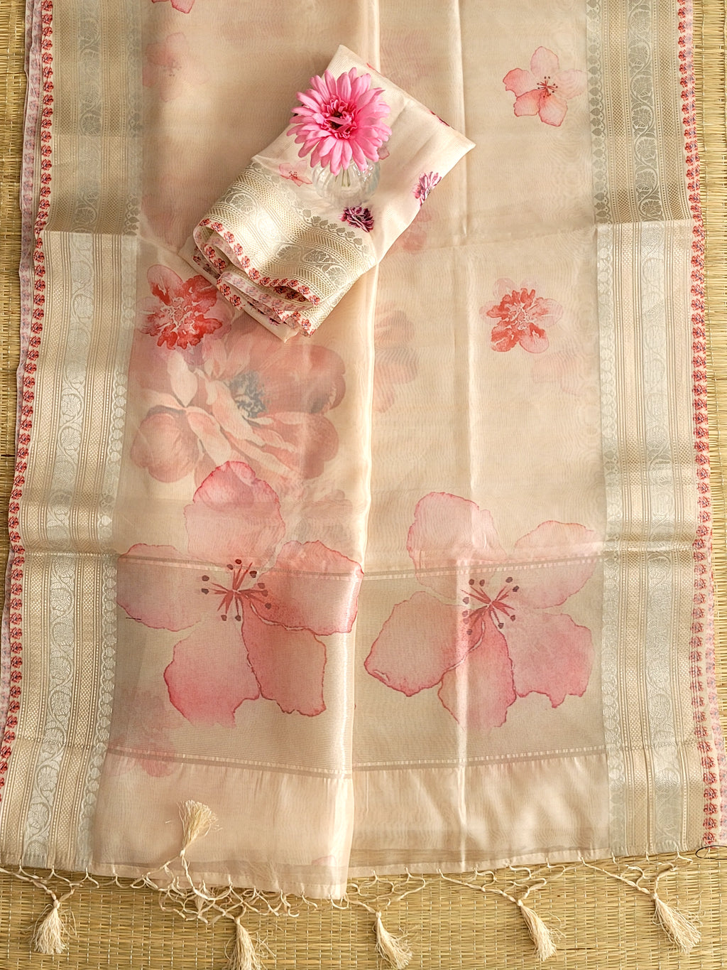 Organza Banaras Saree With Blouse