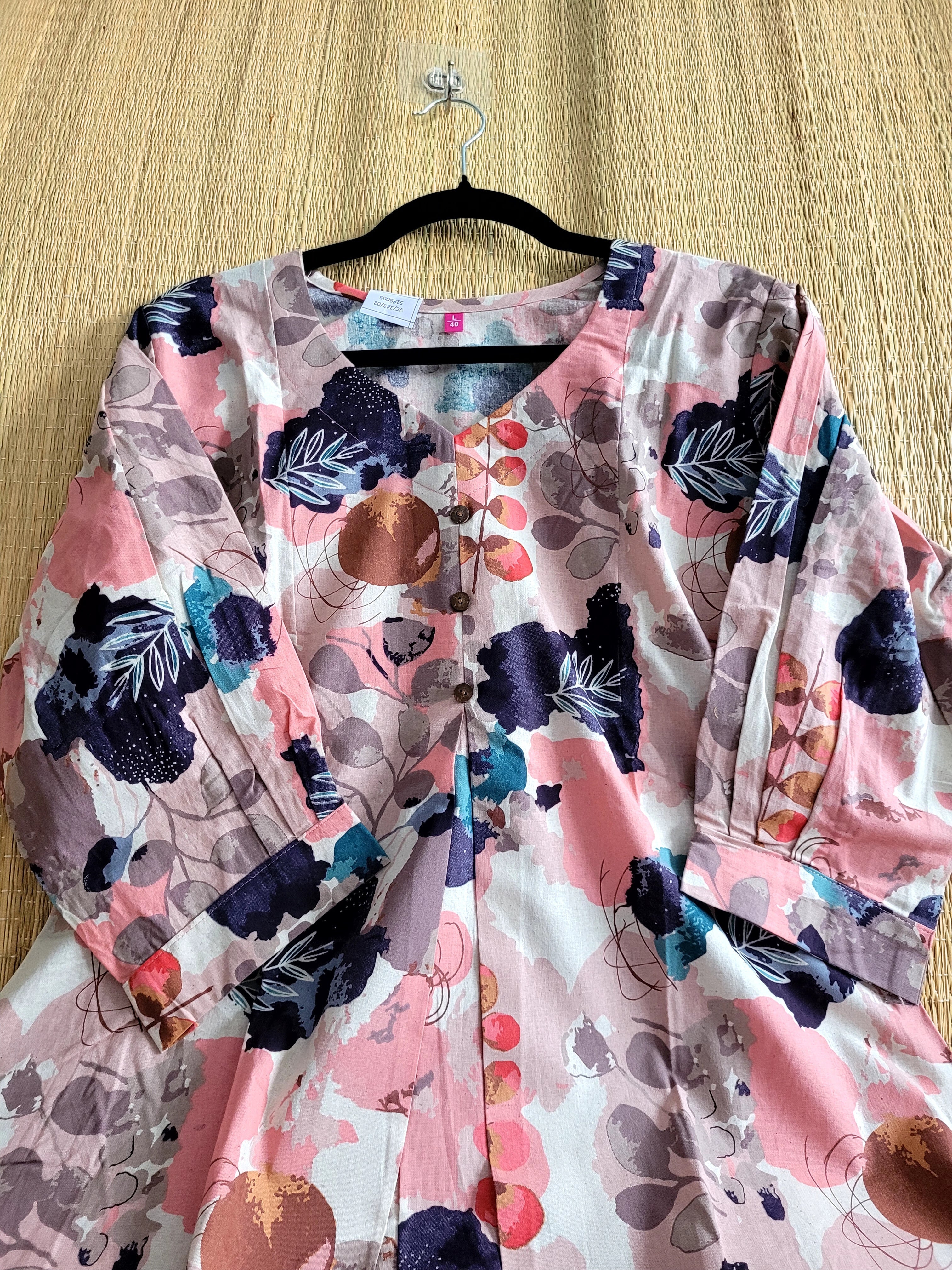 Cotton Printed A line Kurti With Pant