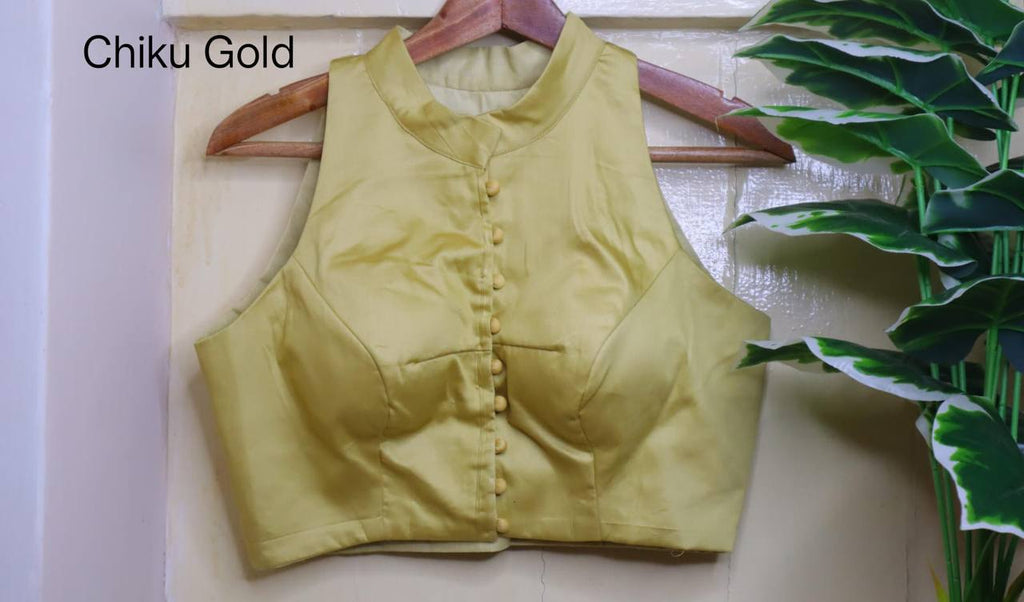 Cotton Silk High Neck Blouse