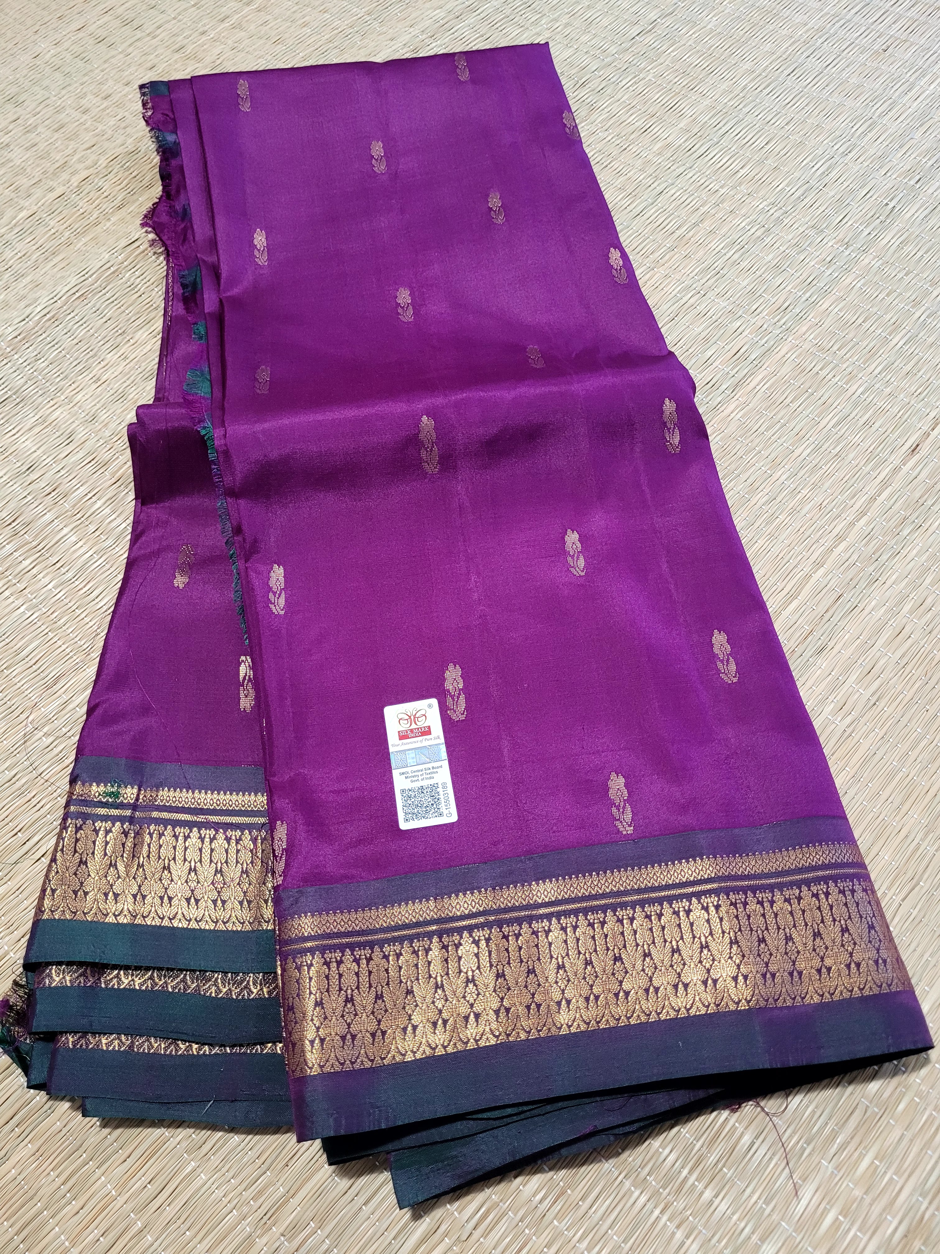 Purple Kanchipuram Handloom Silk Saree