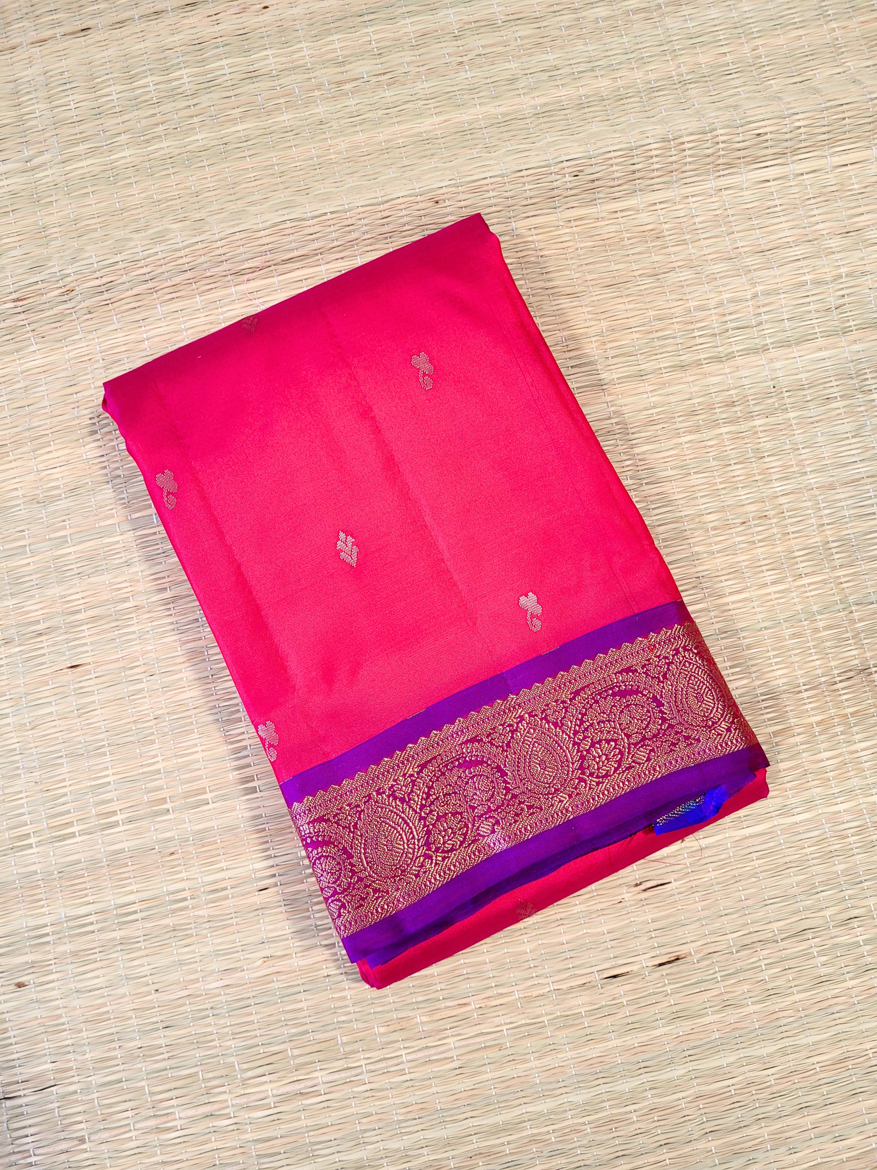 Rani Pink Kanchipuram Handloom Silk Saree