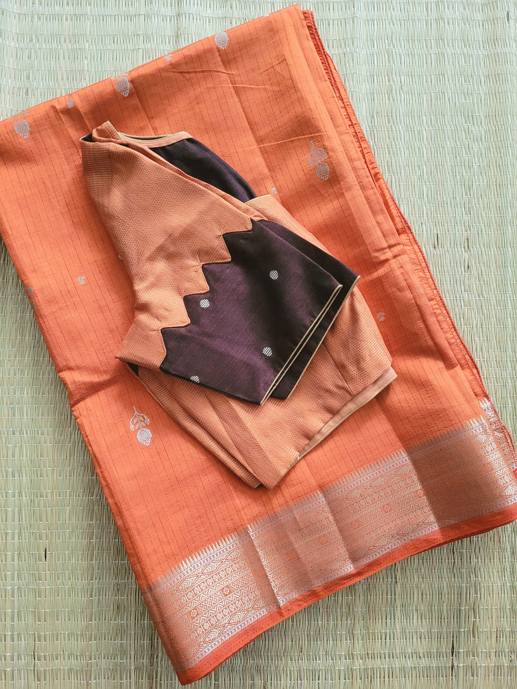 Semi Silk Saree With Pre-stitched Blouse