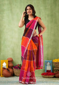 Orange Shaded Mul Cotton Saree
