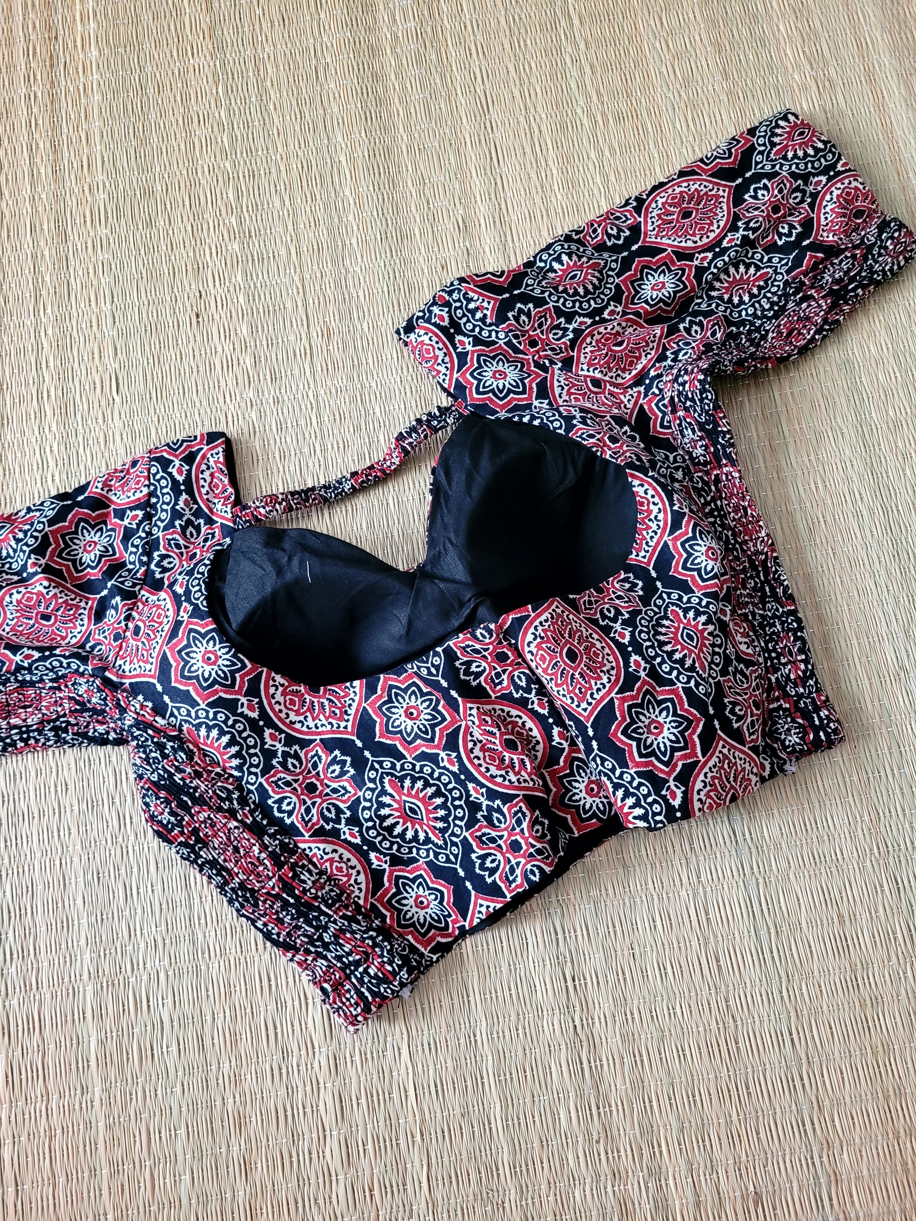 Stretchable Cotton Block Printed Blouse