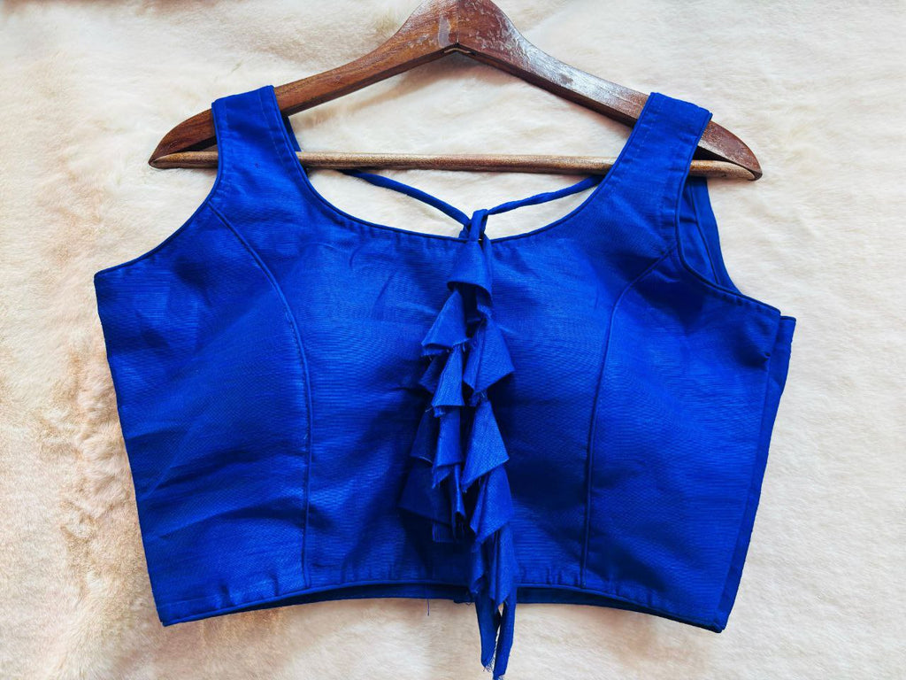 Raw Silk Sleeveless Blouse