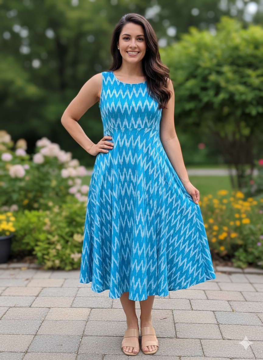 Ikkat Cotton Gown
