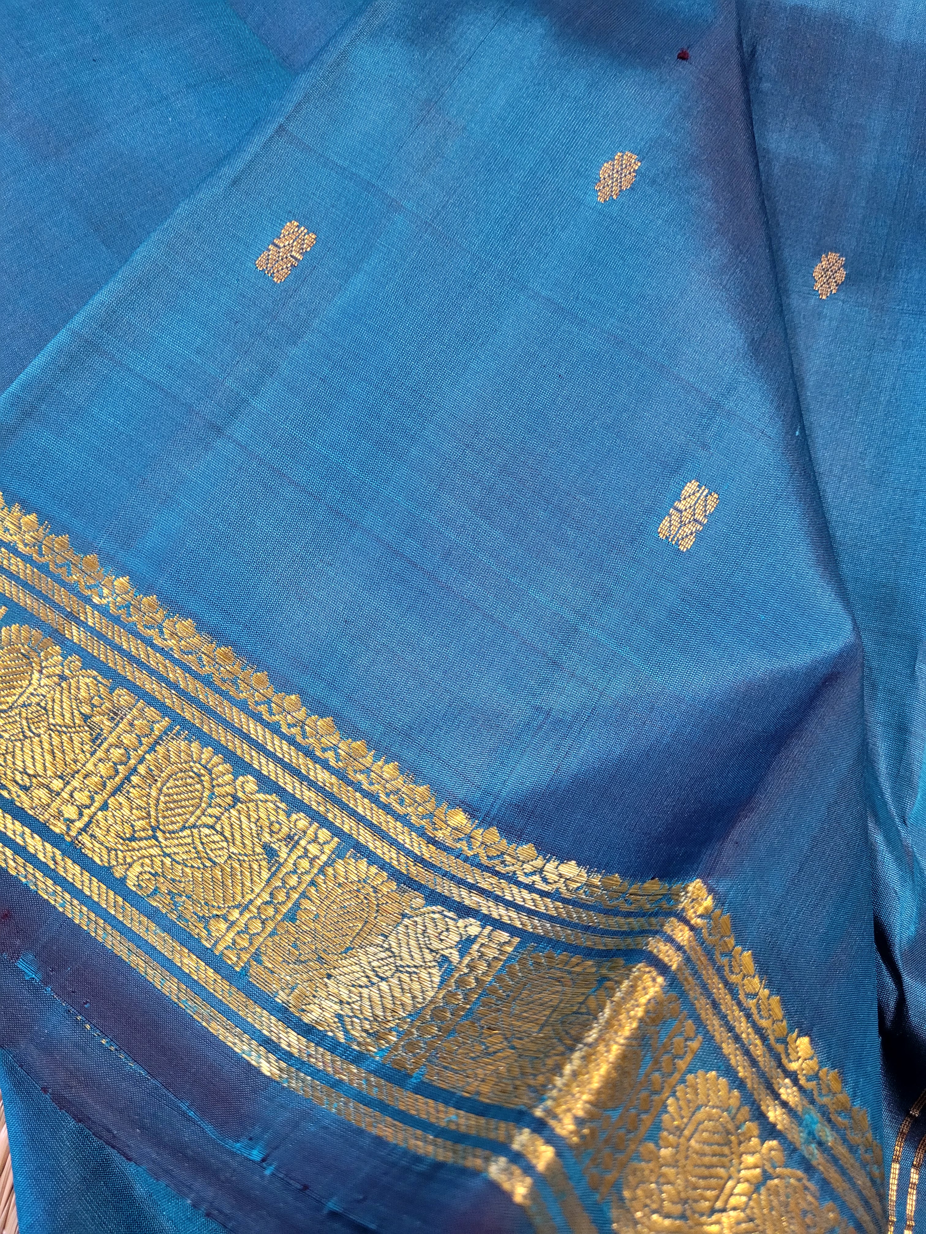 Blue Kanchipuram Handloom Silk Saree