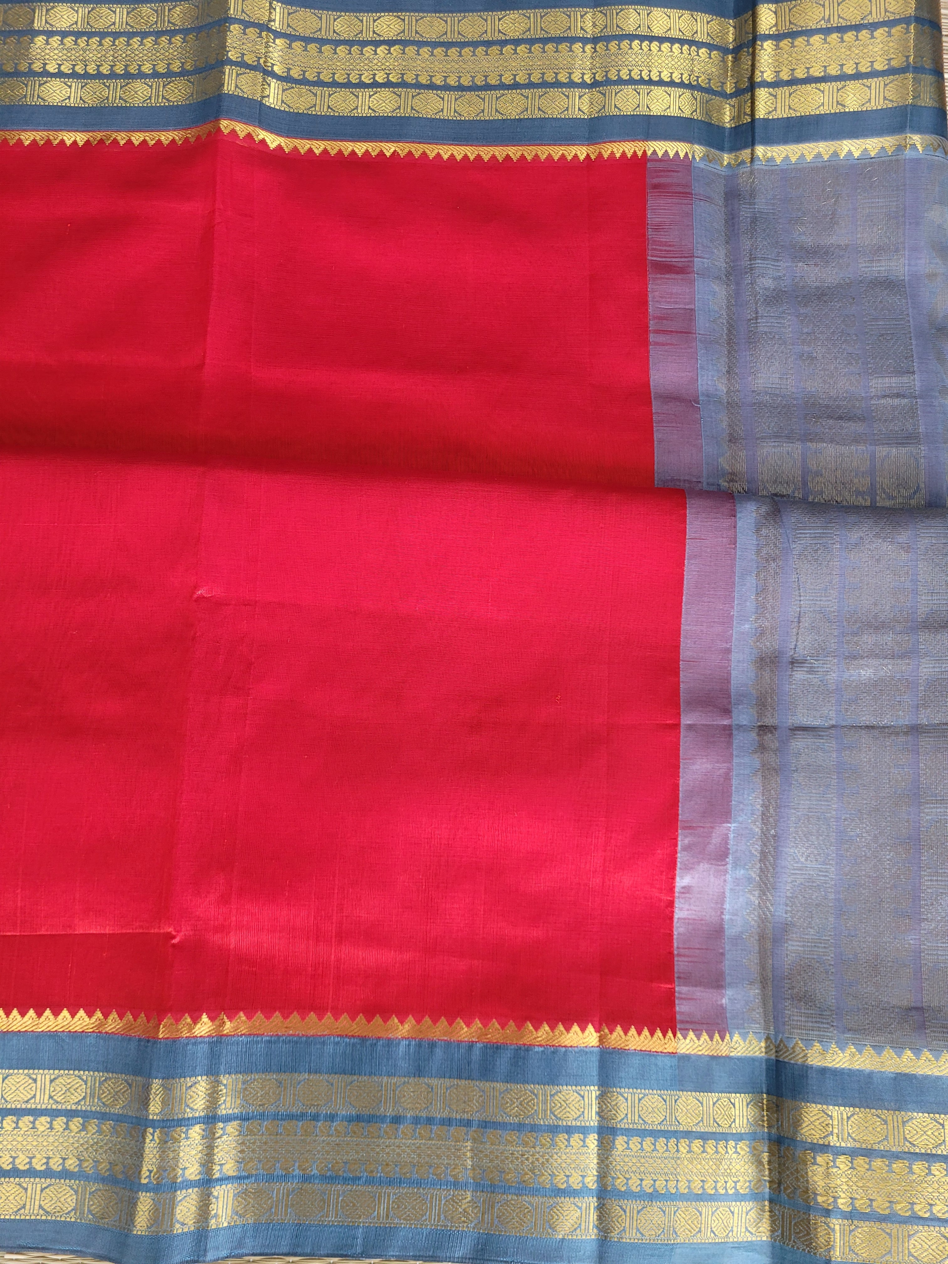 Red Kanjivaram Sico Saree With Blouse