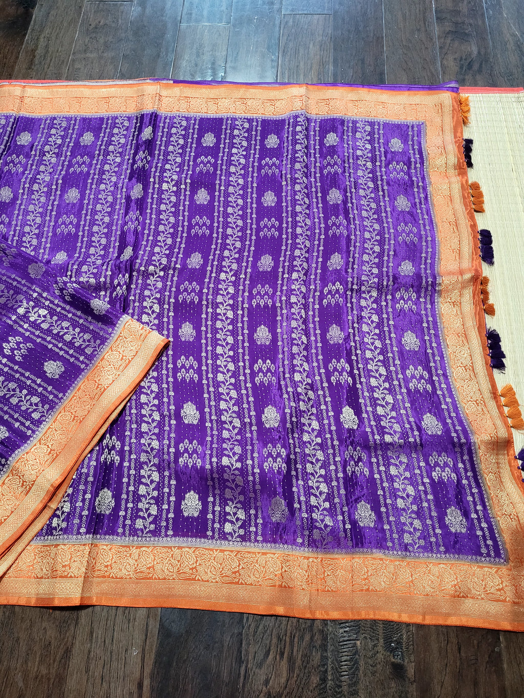 Purple  Banaras HO Silk Saree With Pre-stitched Blouse