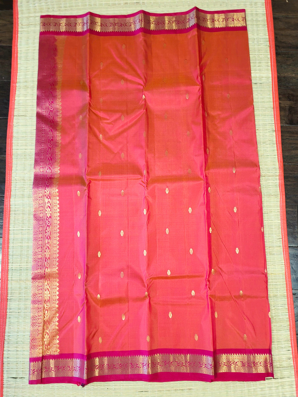 Orange Kanchipuram Handloom Silk Saree