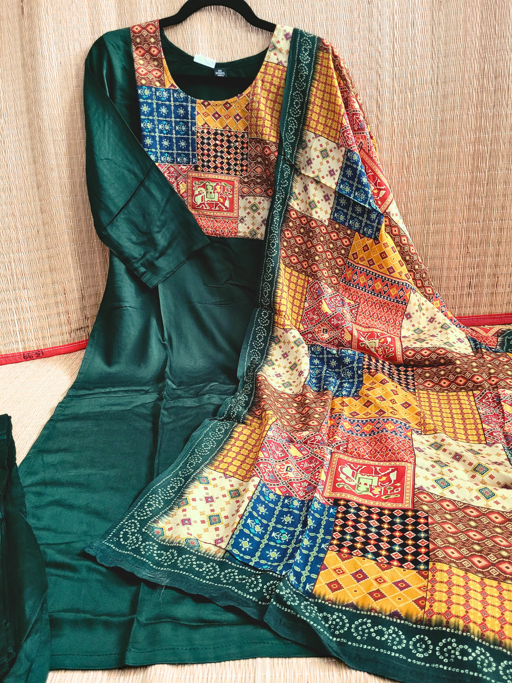 Modal Silk Salwar Suit With Ajrakh Prints