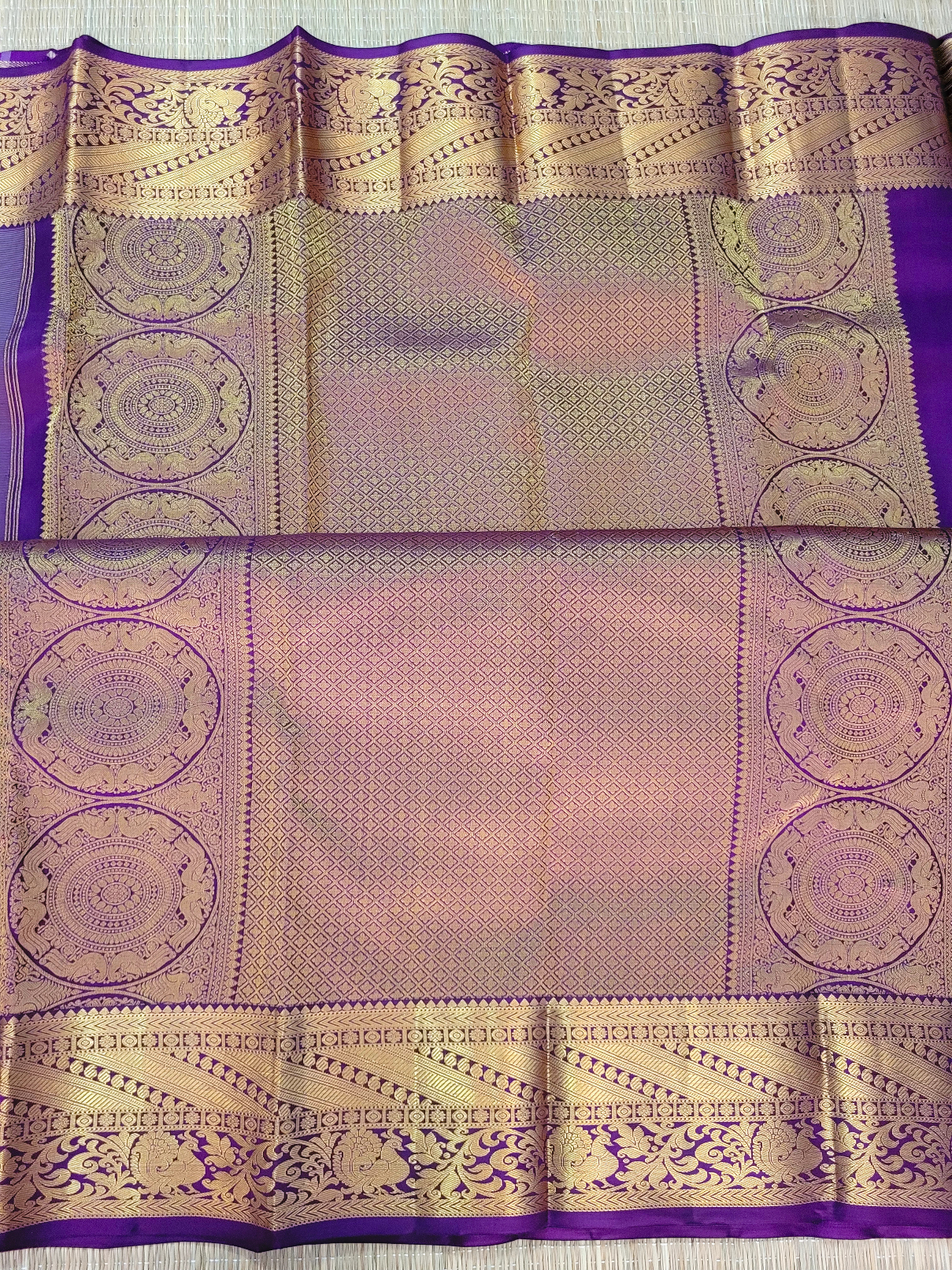 cardamom Green Korvai Kanchipuram Handloom Silk Saree