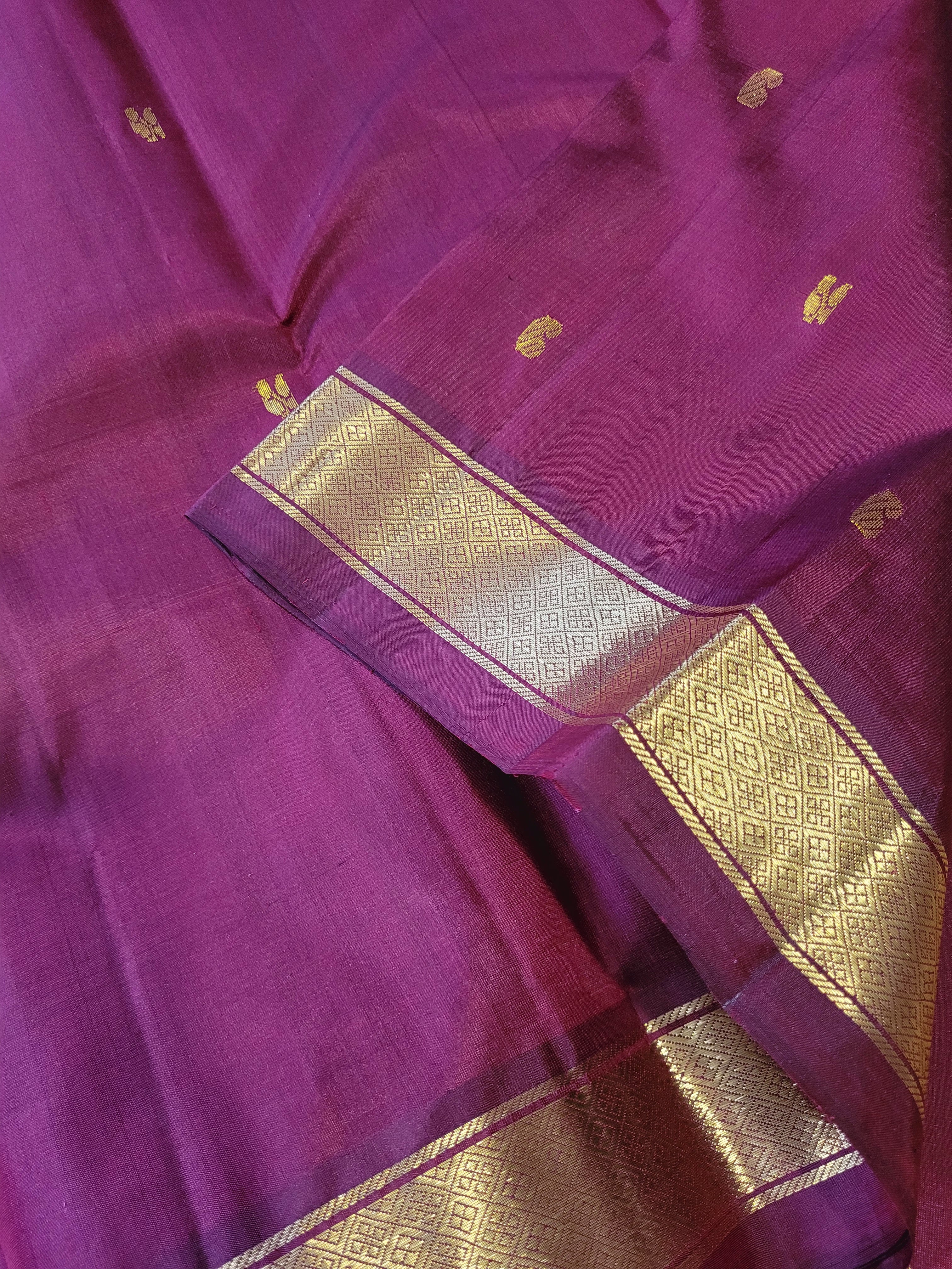 Maroon Kanchipuram Handloom Silk Saree