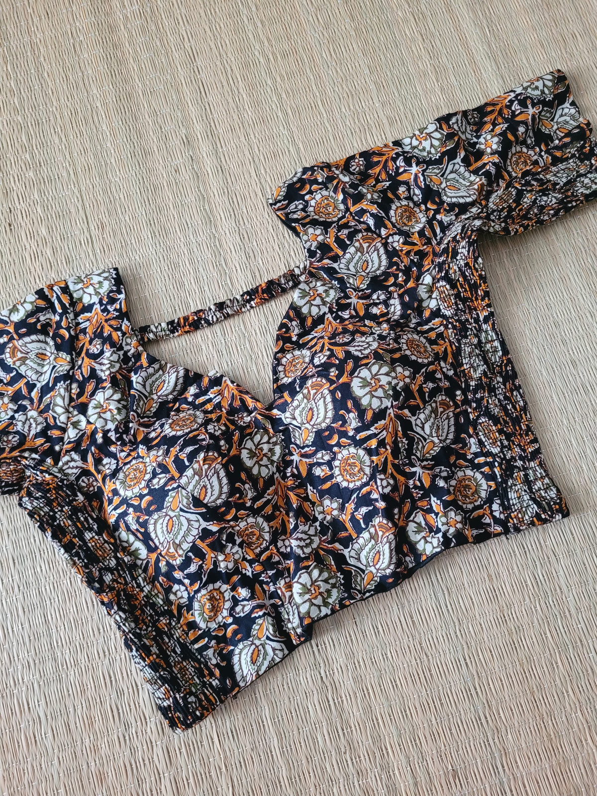 Stretchable Cotton Block Printed Blouse