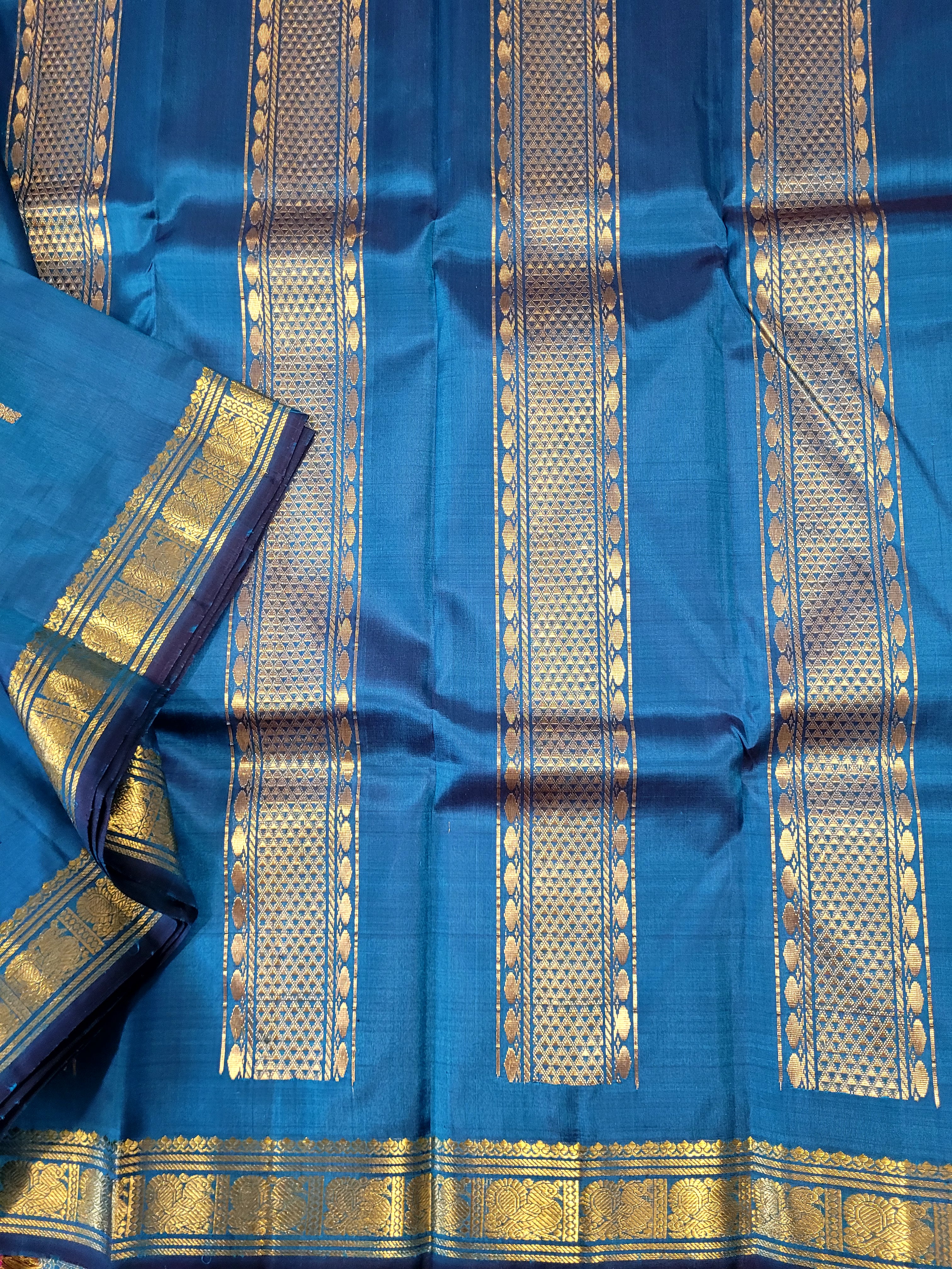Blue Kanchipuram Handloom Silk Saree
