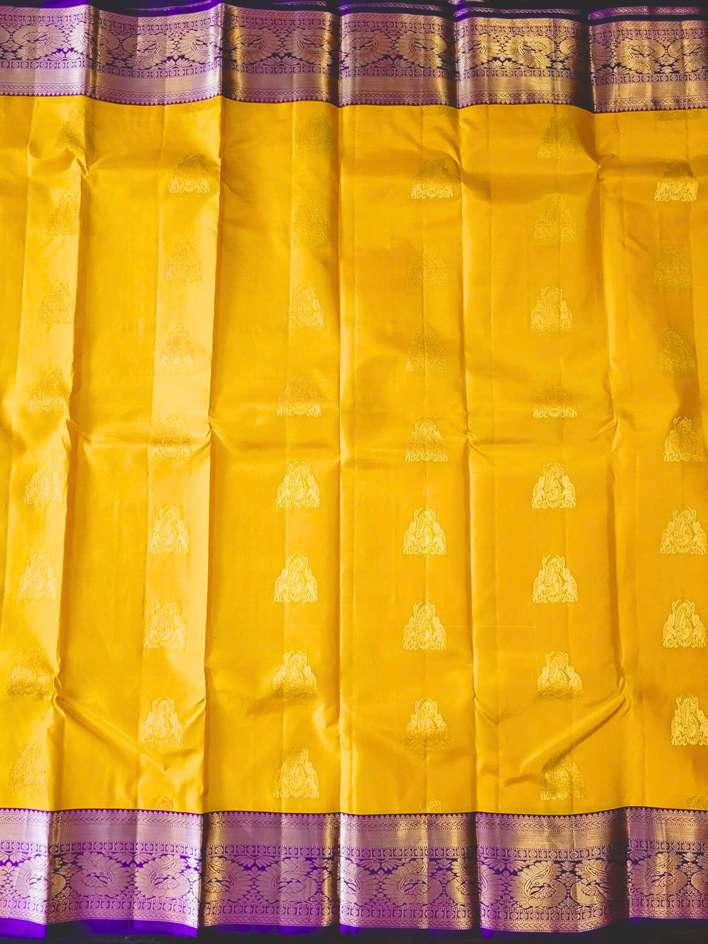 Yellow Korvai Kanchipuram Handloom Silk Saree