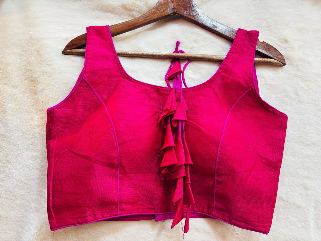 Raw Silk Sleeveless Blouse