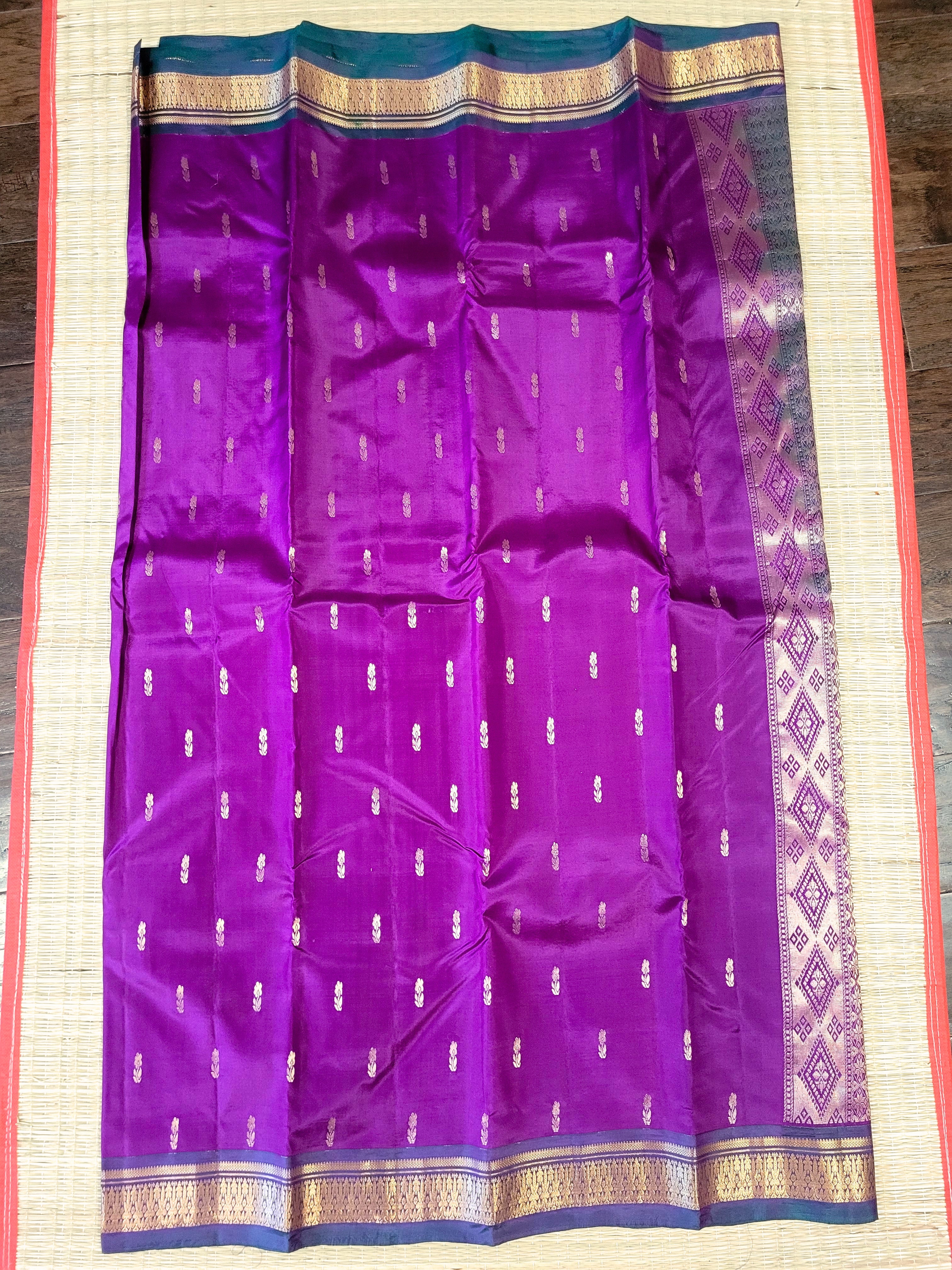 Purple Kanchipuram Handloom Silk Saree