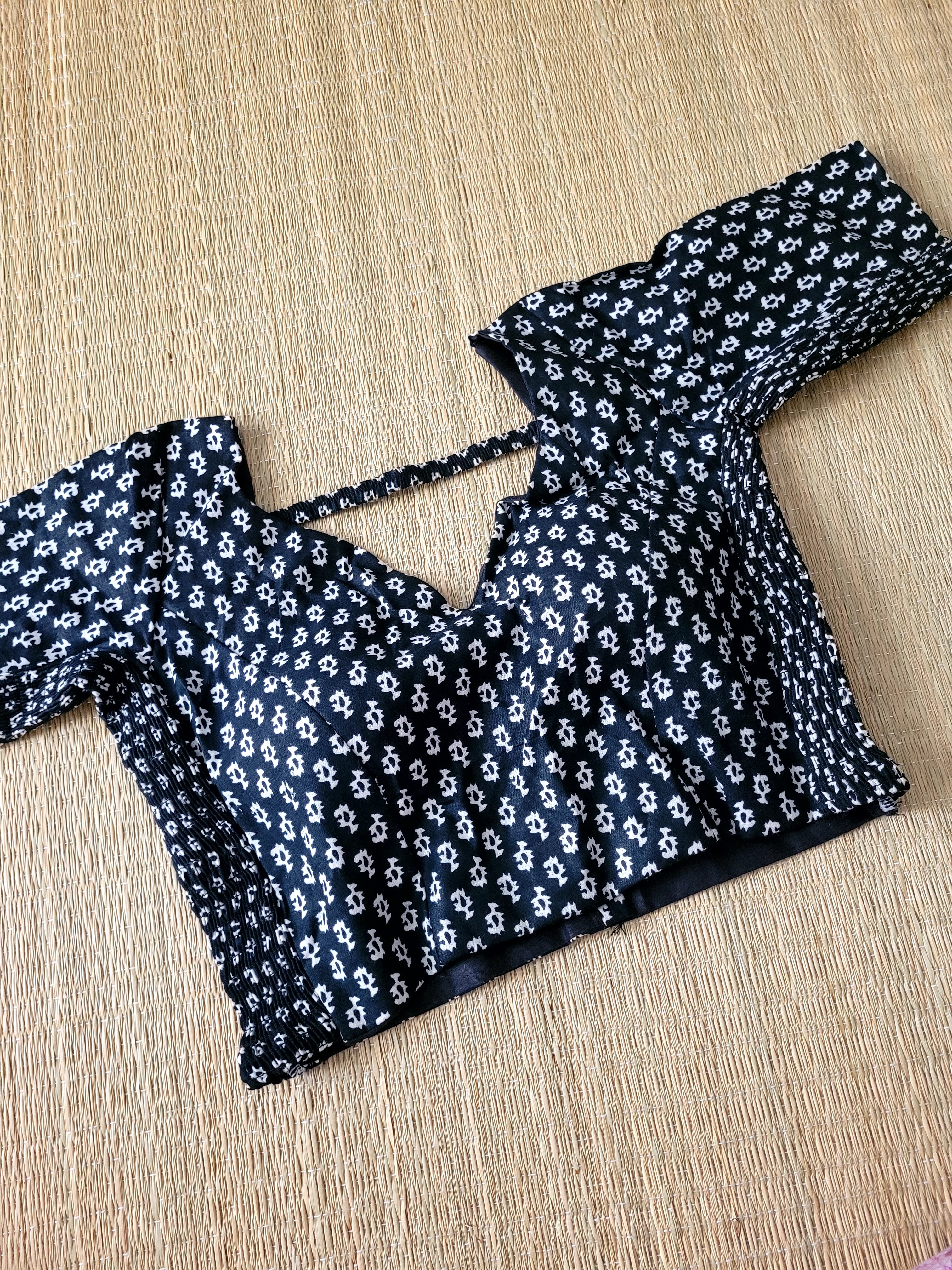 Stretchable Cotton Block Printed Blouse
