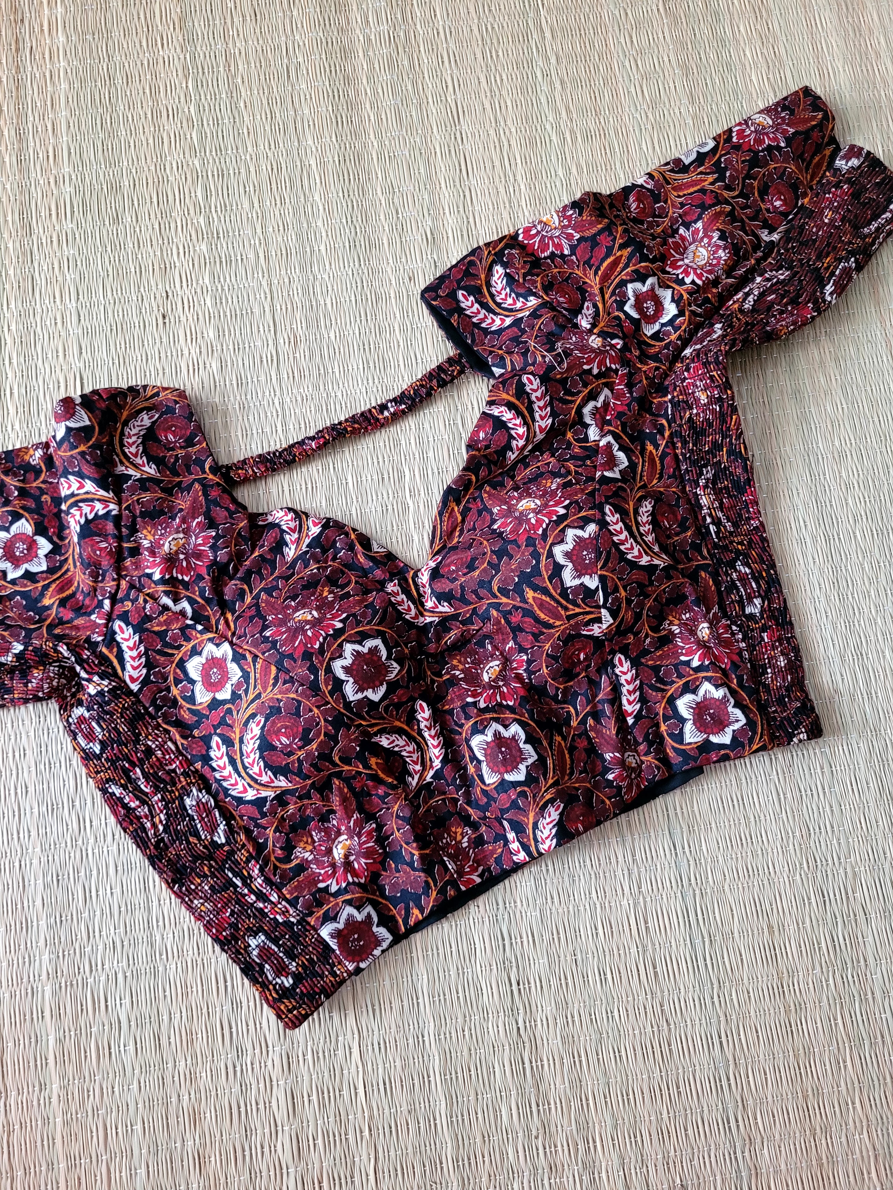 Stretchable Cotton Block Printed Blouse