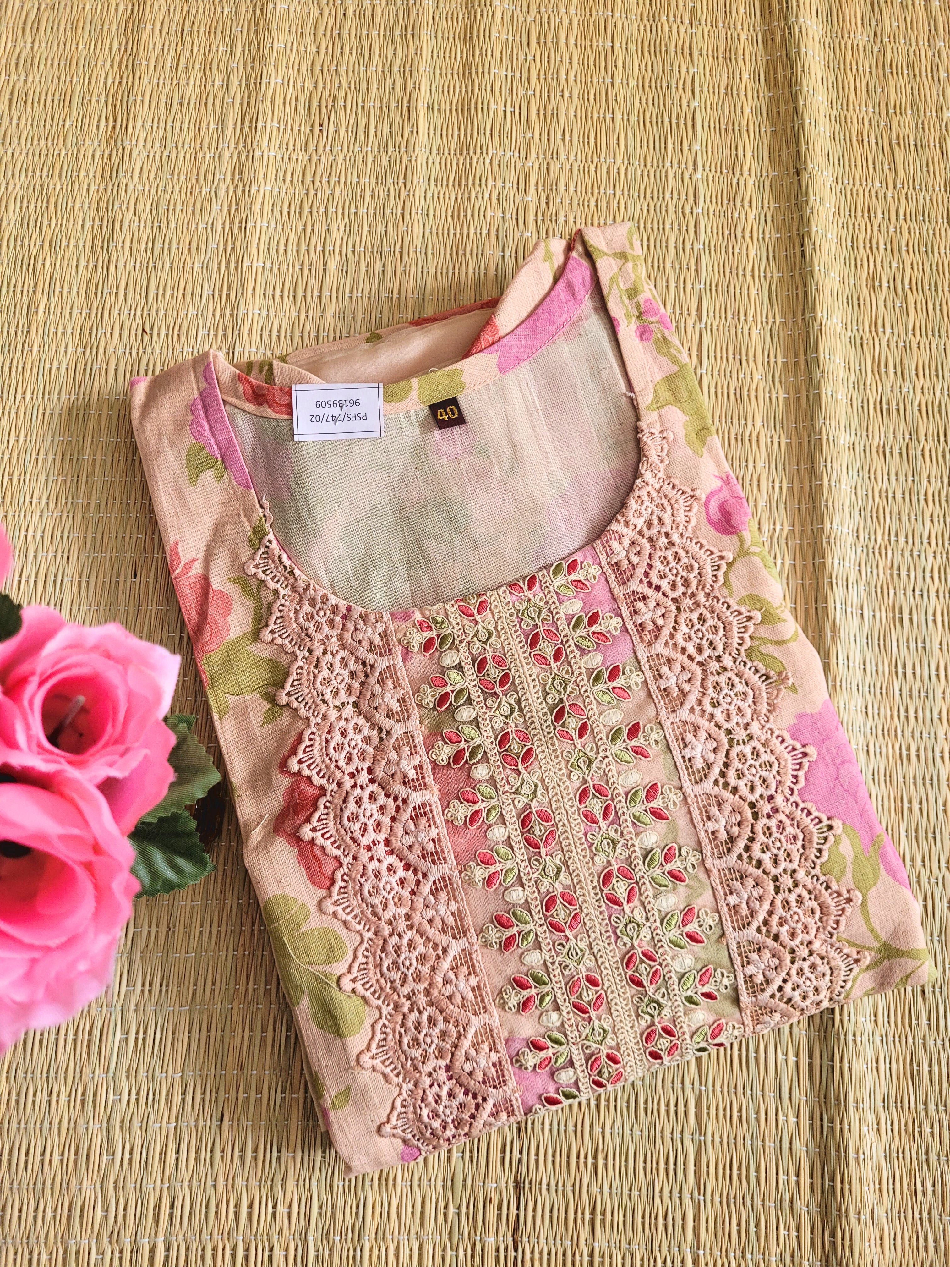 Linen Printed Salwar With Organza Dupatta