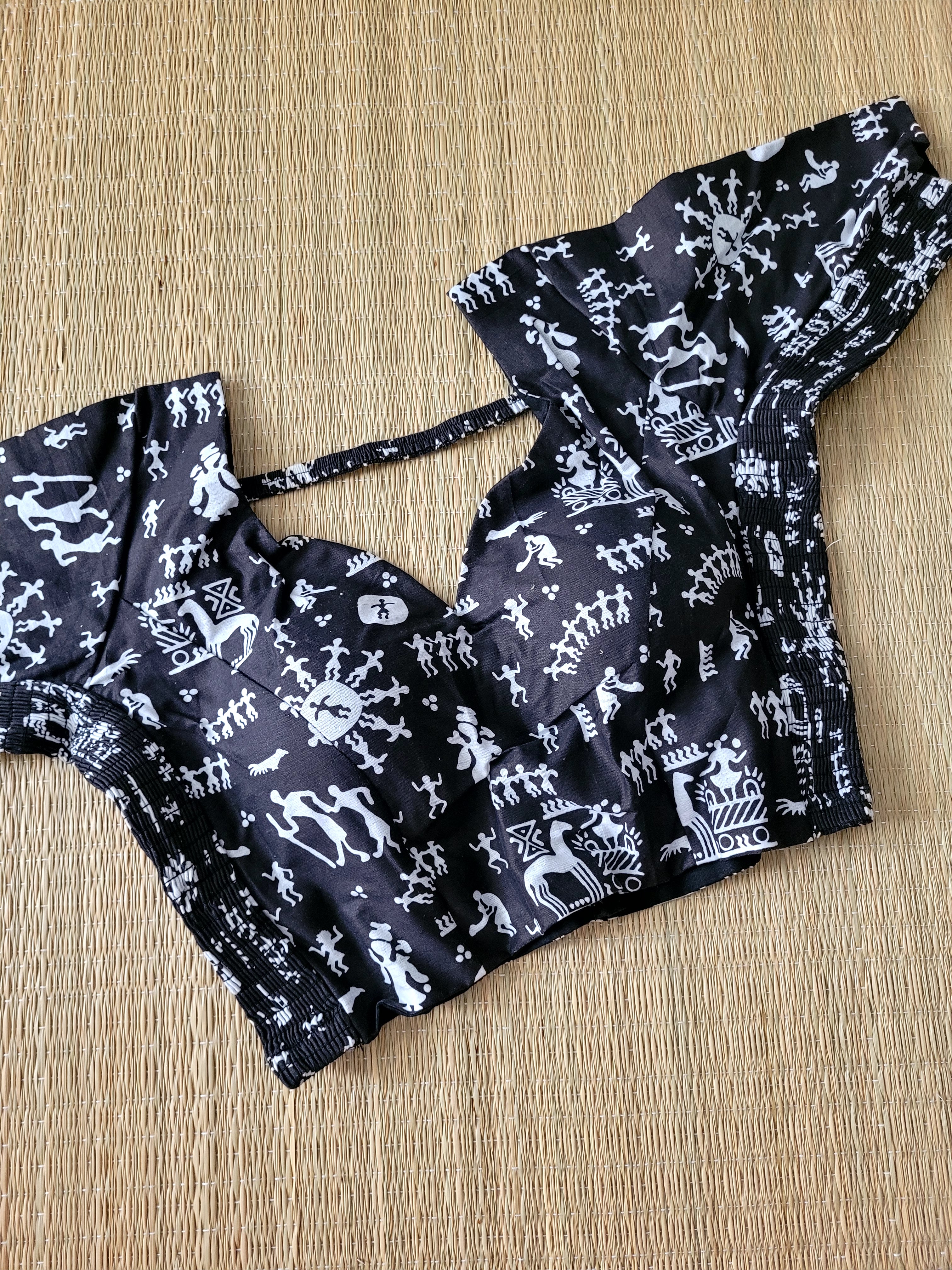 Stretchable Cotton Block Printed Blouse