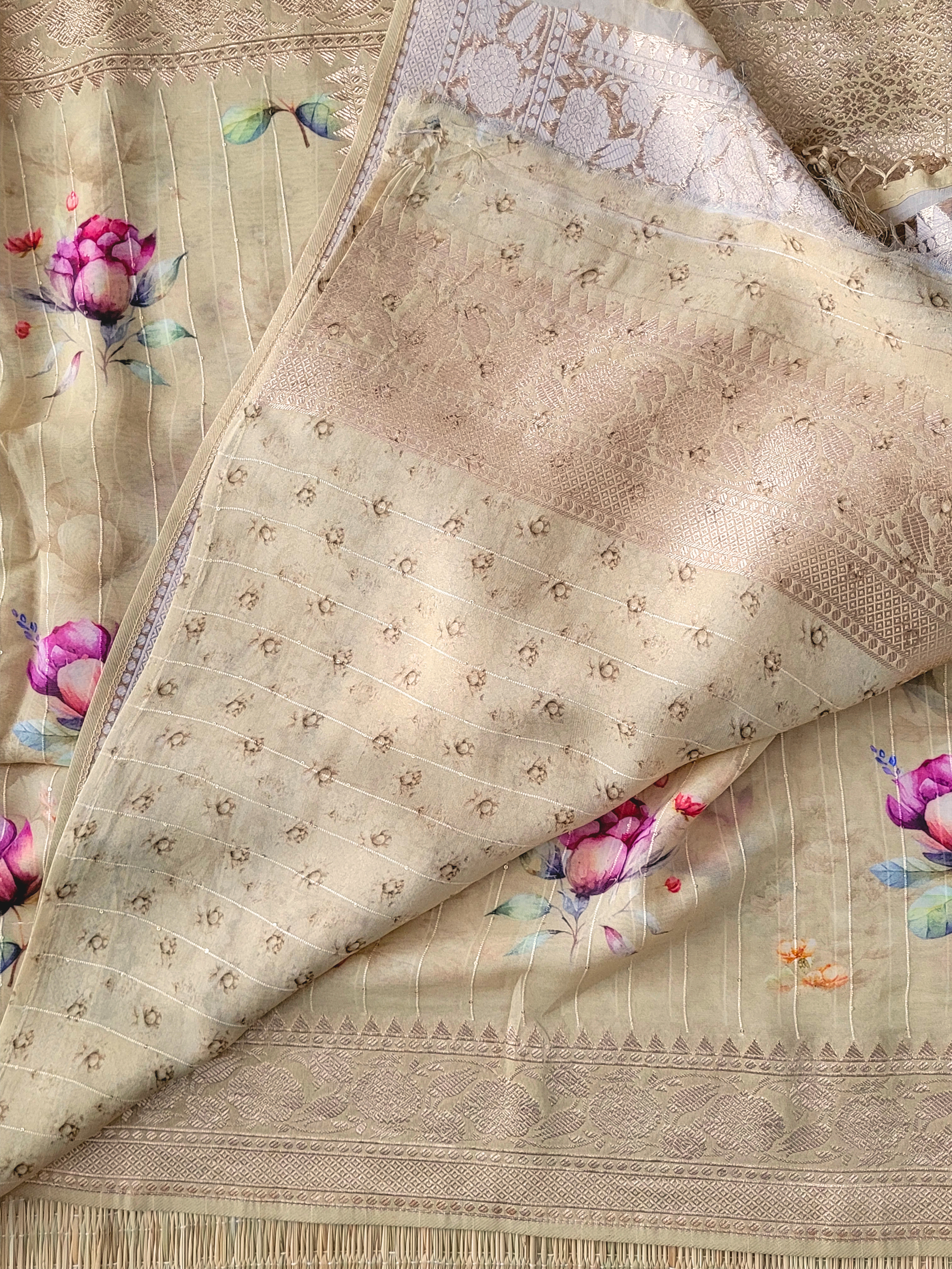 Banaras Georgette Printed Saree
