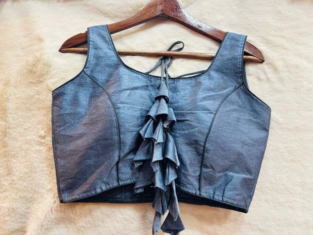 Raw Silk Sleeveless Blouse